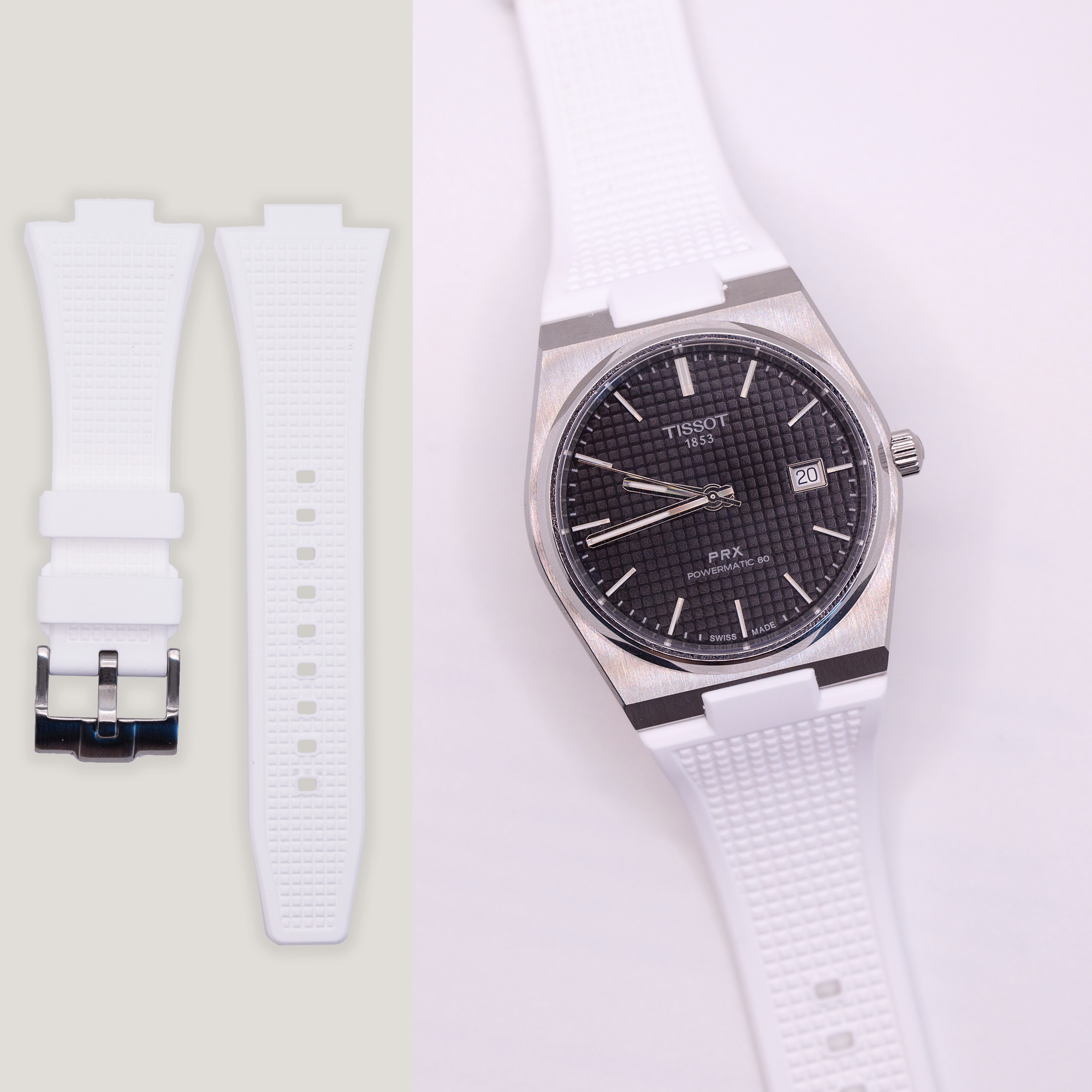 Tissot PRX 40mm Rubber Strap White