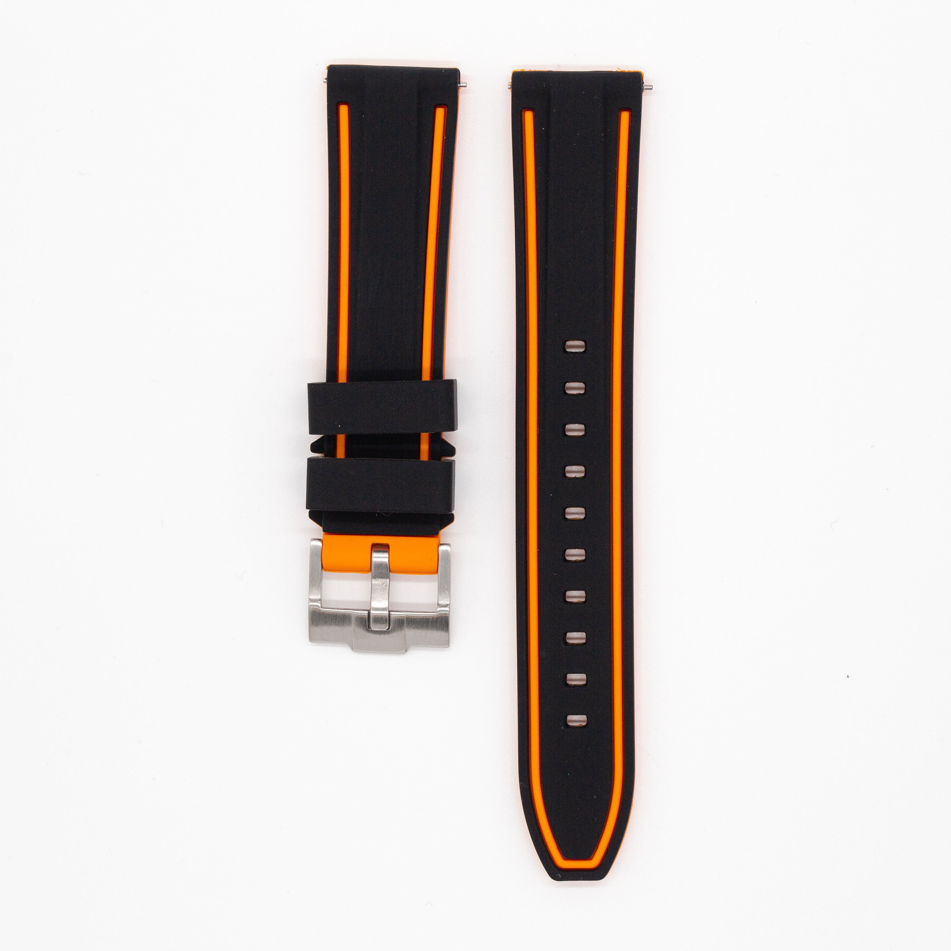 MoonSwatch Outline Strap Black with Orange Outline