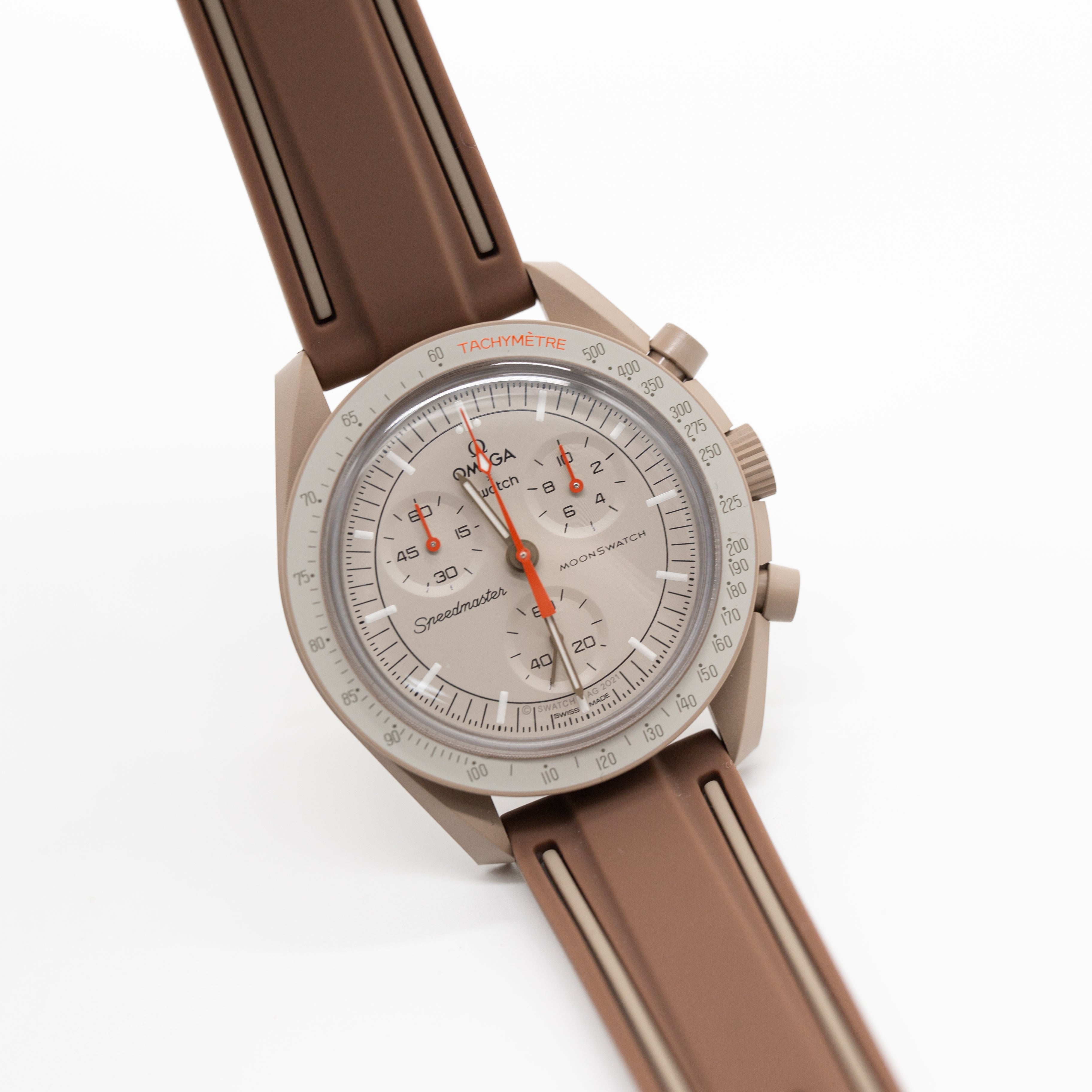 MoonSwatch Ouline Strap in Brown for Mission to Jupiter
