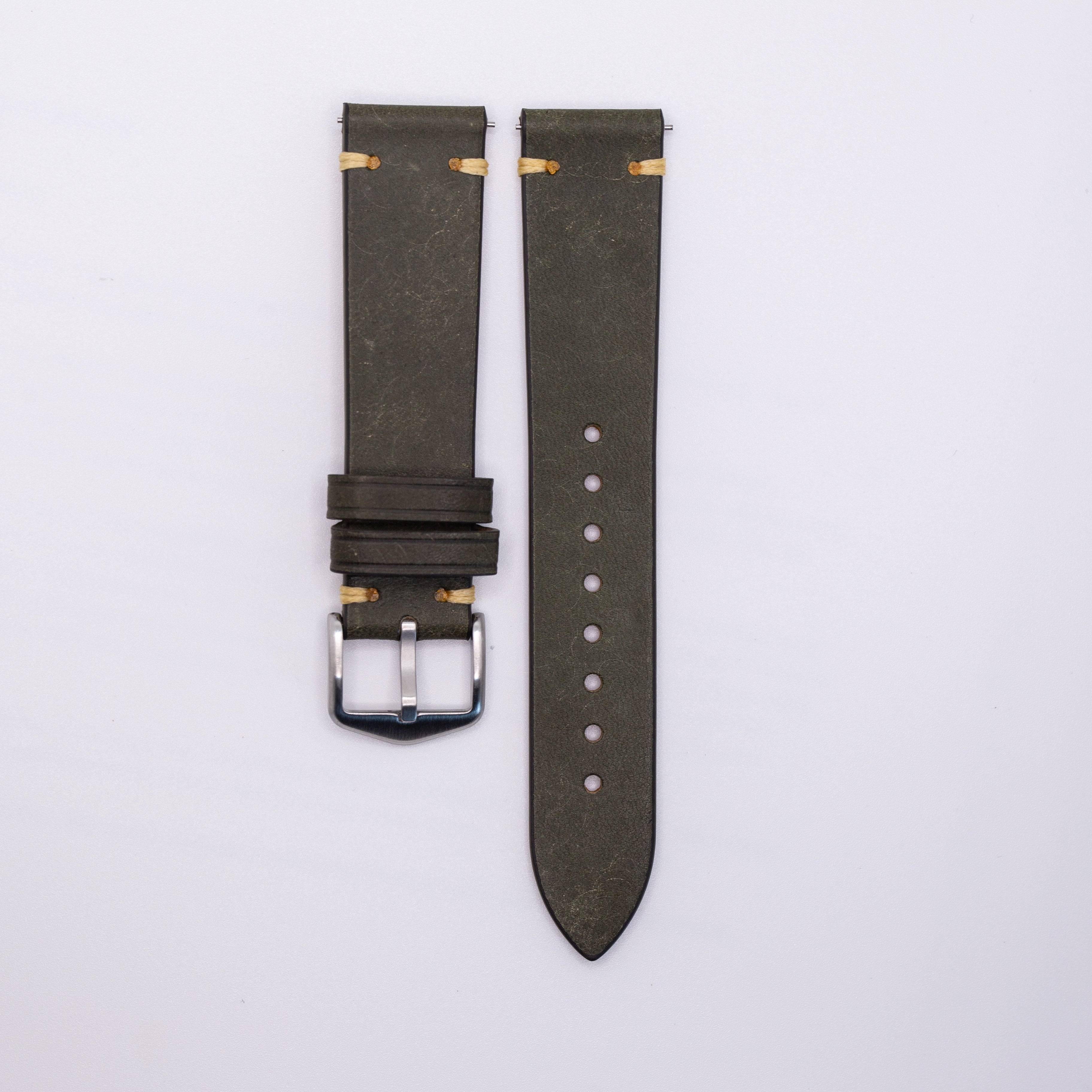 Speedmaster Leather Watch Strap Olive Green