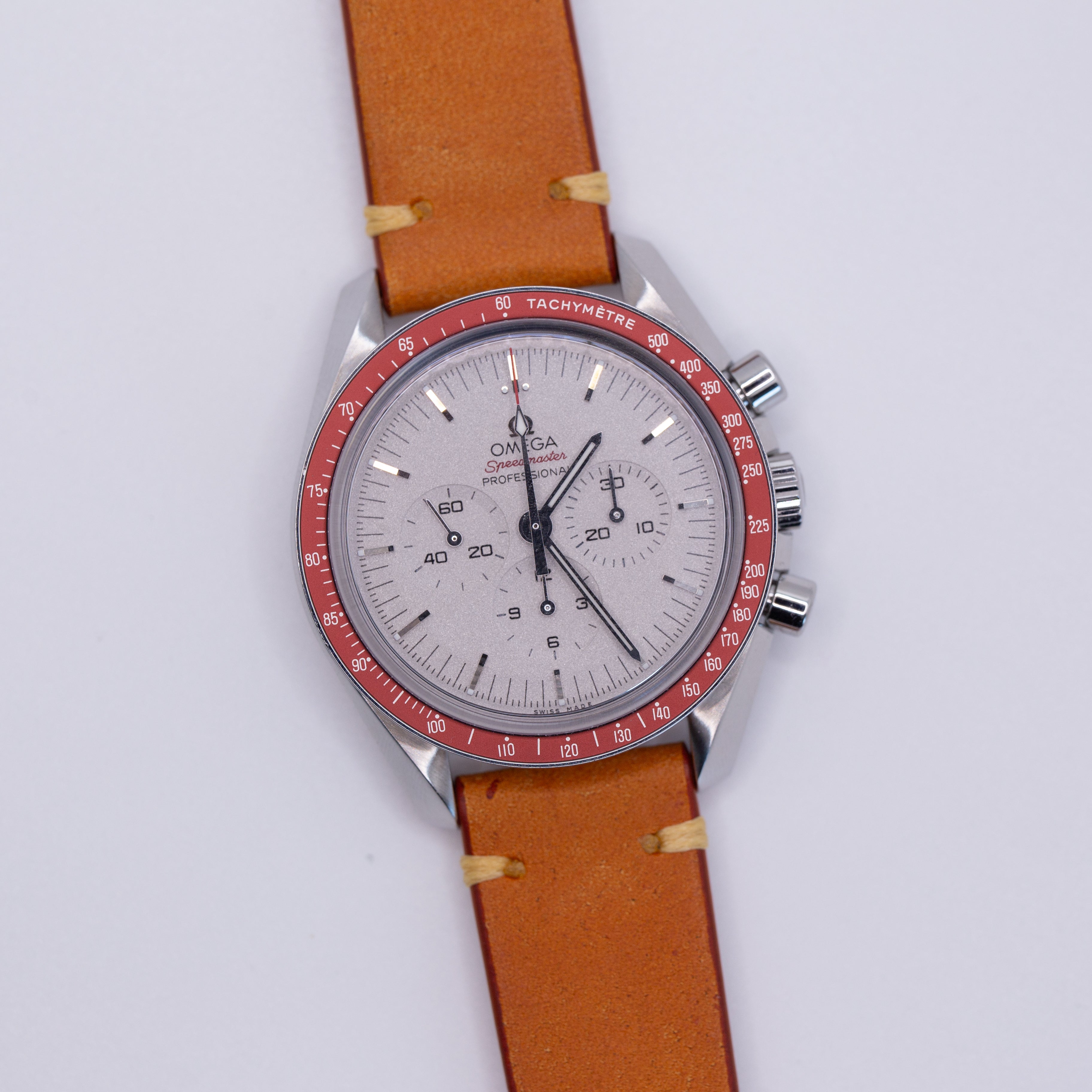 Speedmaster Leather Watch Strap Orange