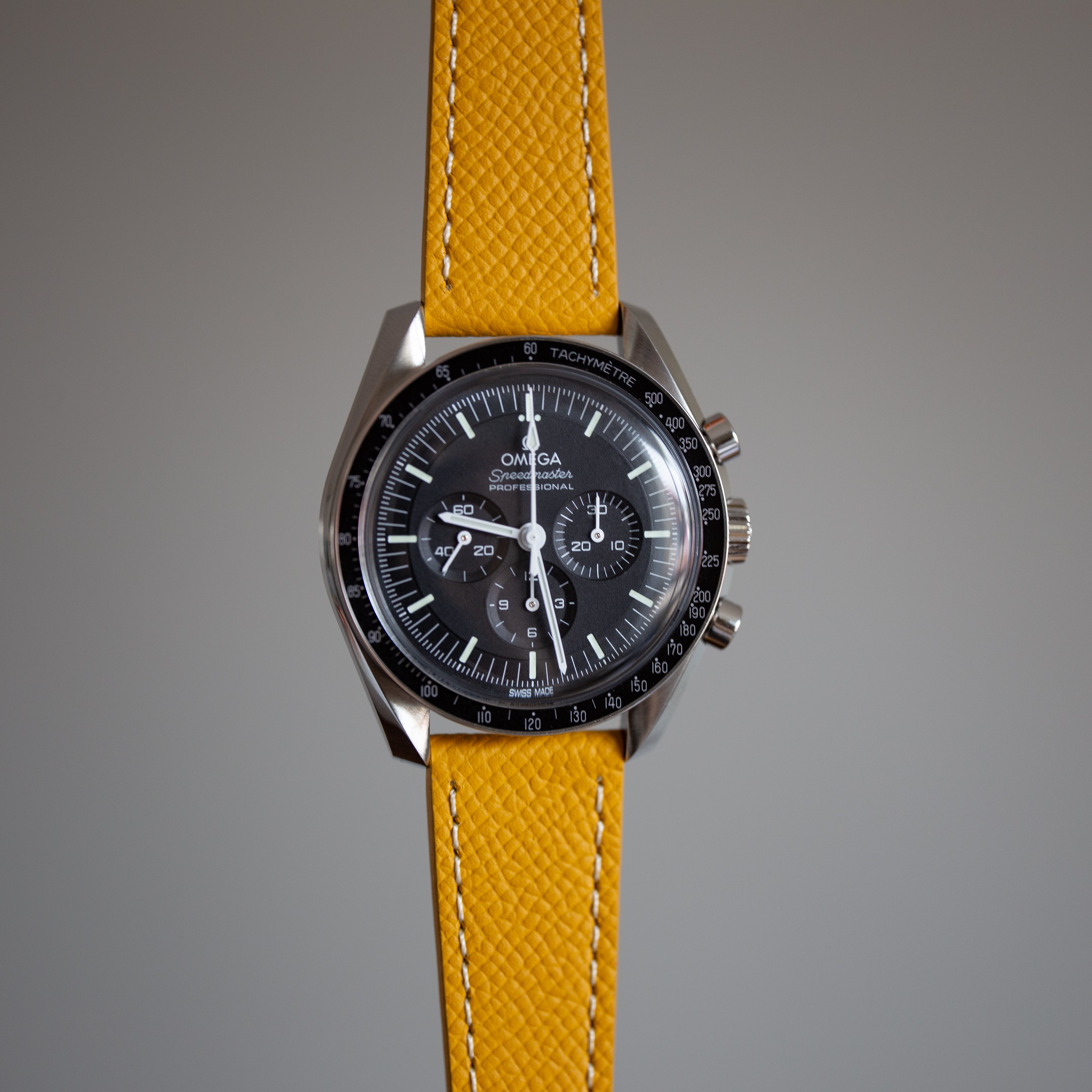 Speedmaster Leather Watch Strap Yellow
