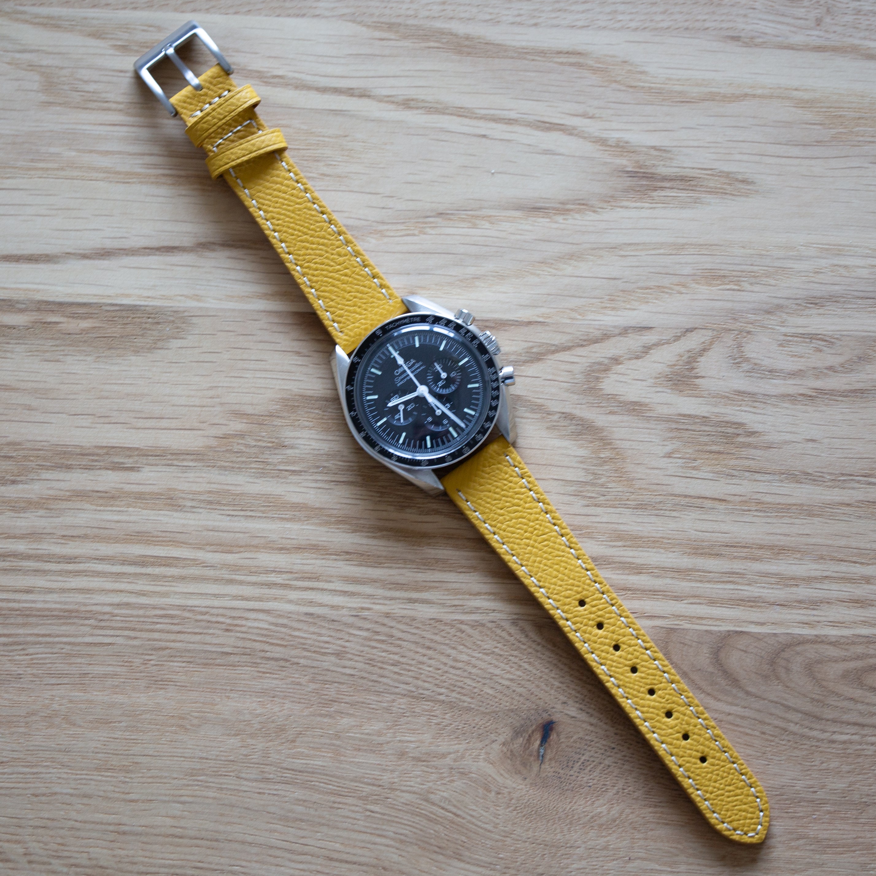 Speedmaster Leather Watch Strap Yellow