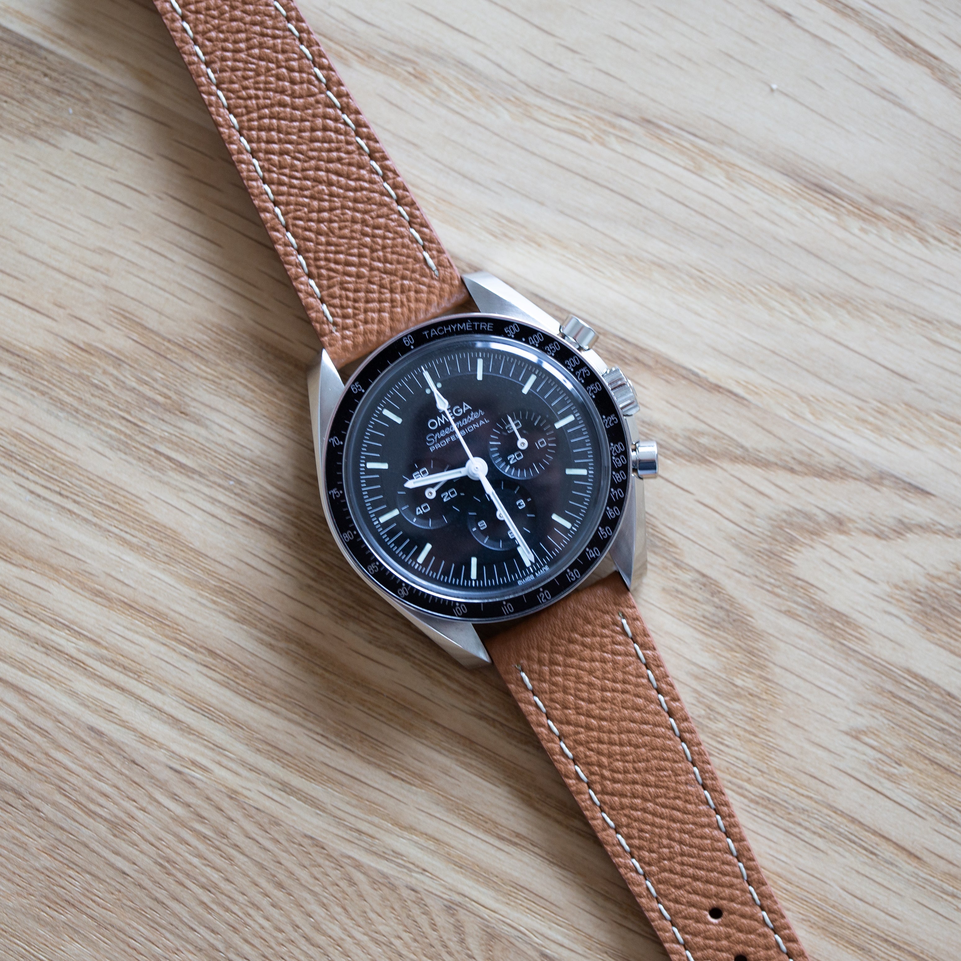 Speedmaster Leather Watch Strap Cognac