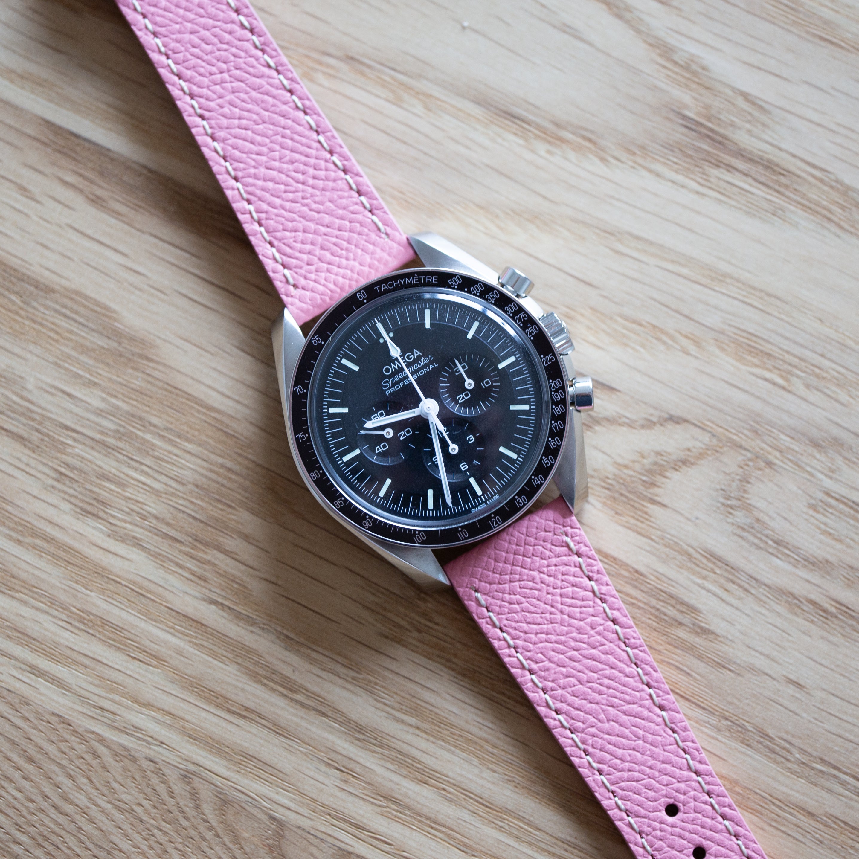 Speedmaster Leather Watch Strap Pink
