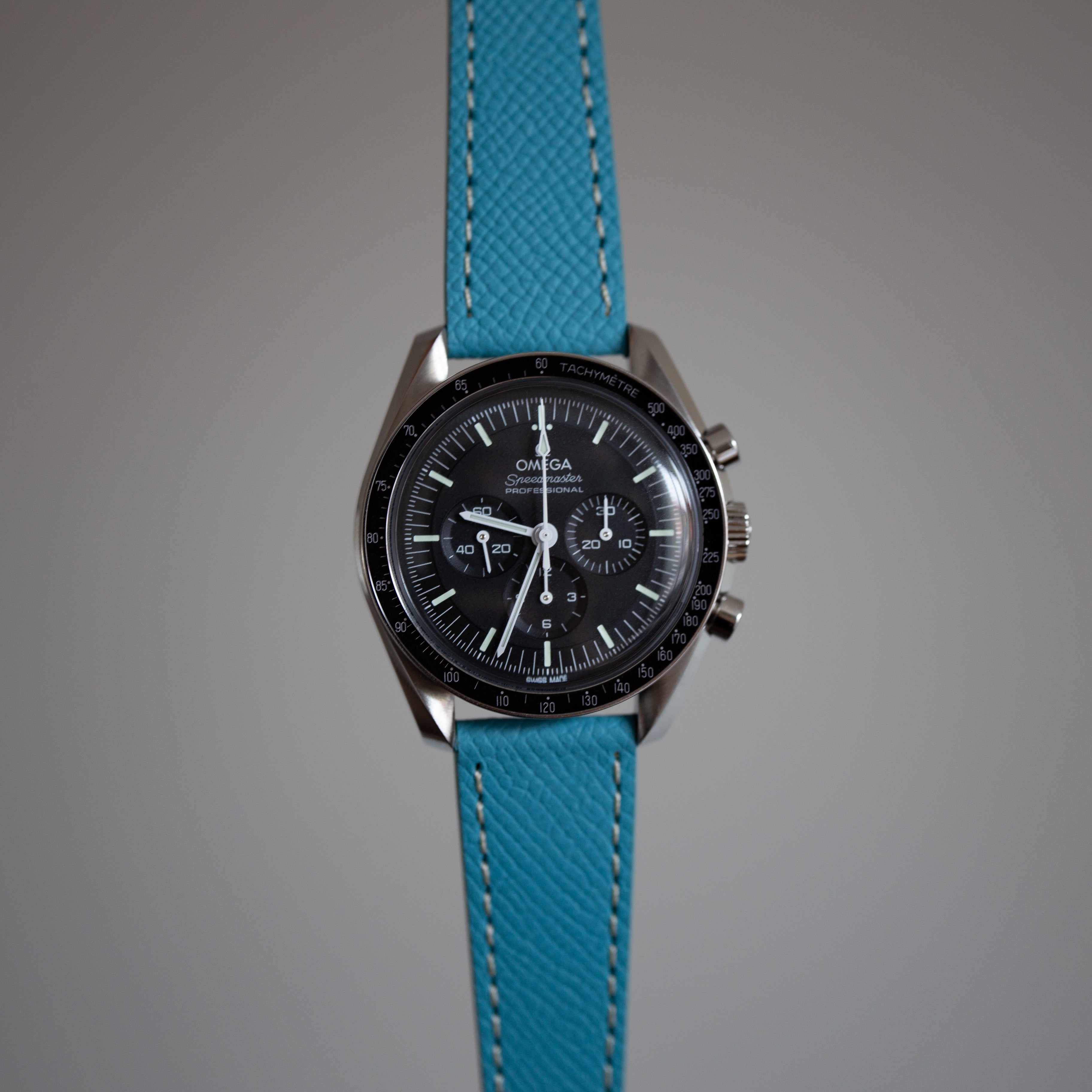 Speedmaster Leather Watch Strap Light Blue