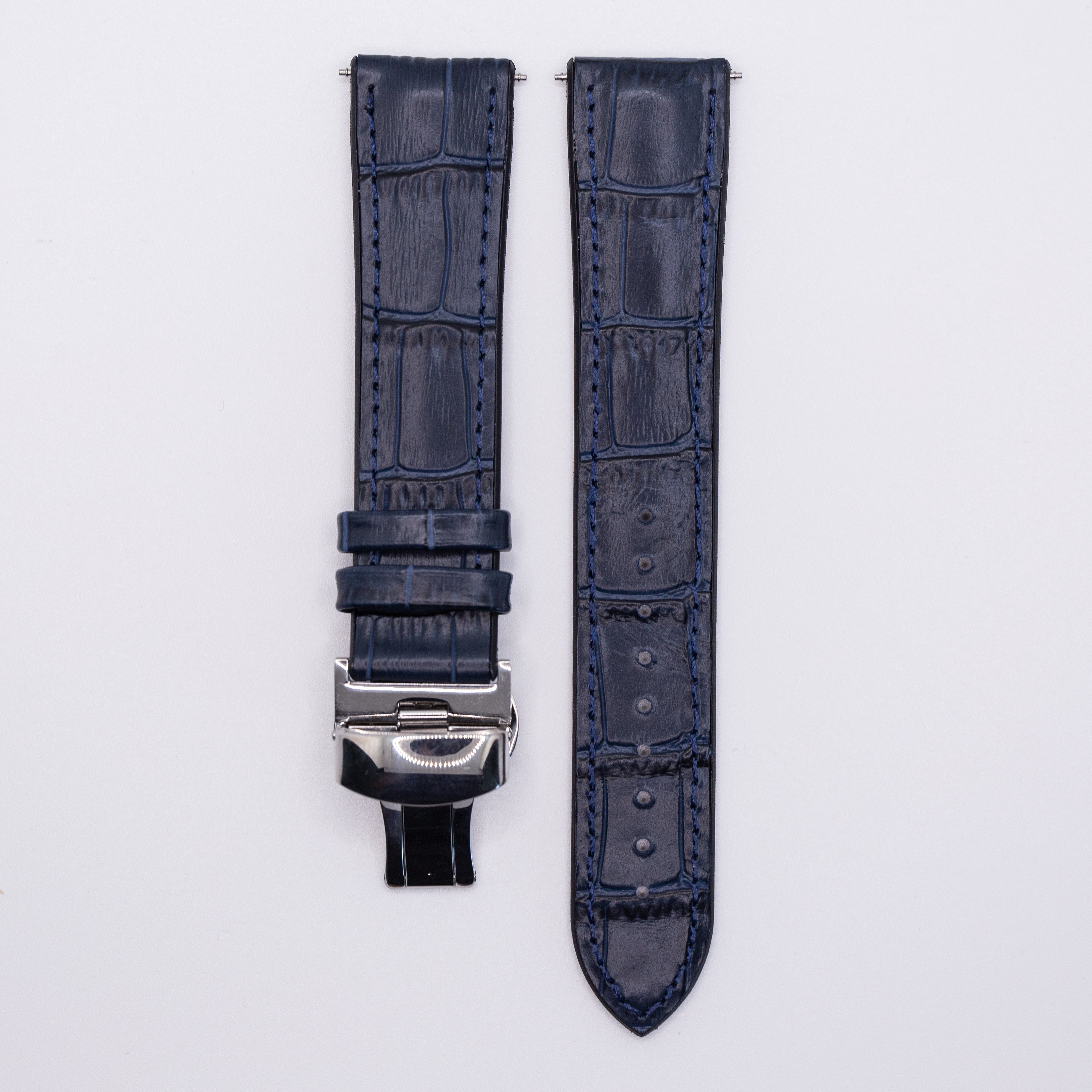 Speedmaster Italian Leather Watch Strap Blue