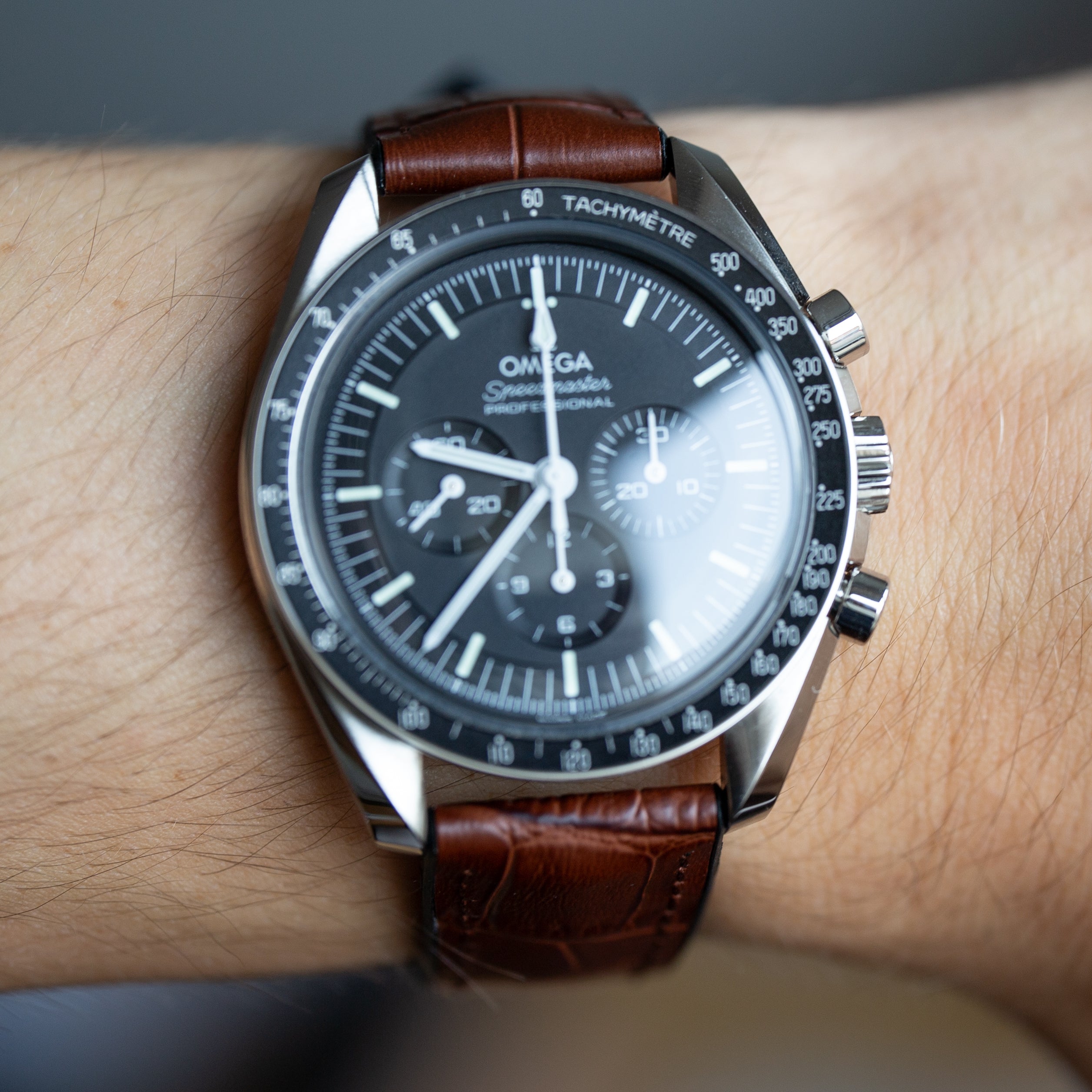 Speedmaster Italian Leather Watch Strap Brown
