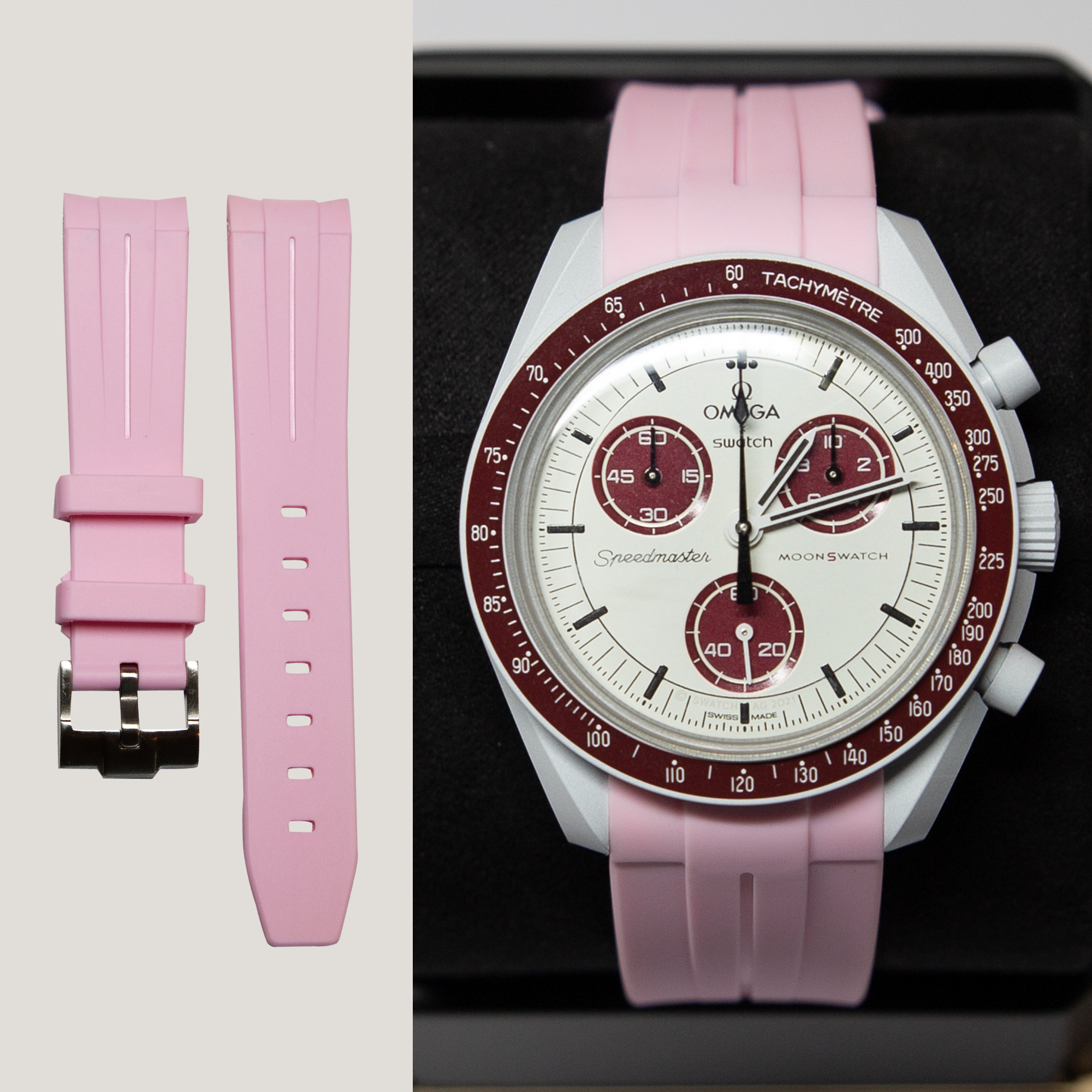 MoonSwatch Luxury Strap Pink