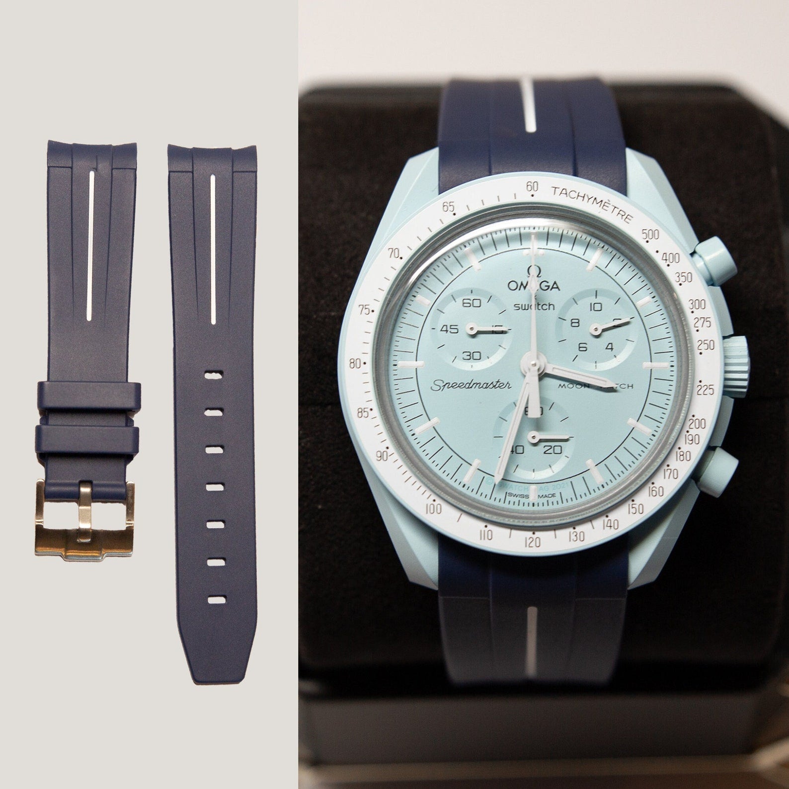 MoonSwatch Luxury Strap Navy Blue