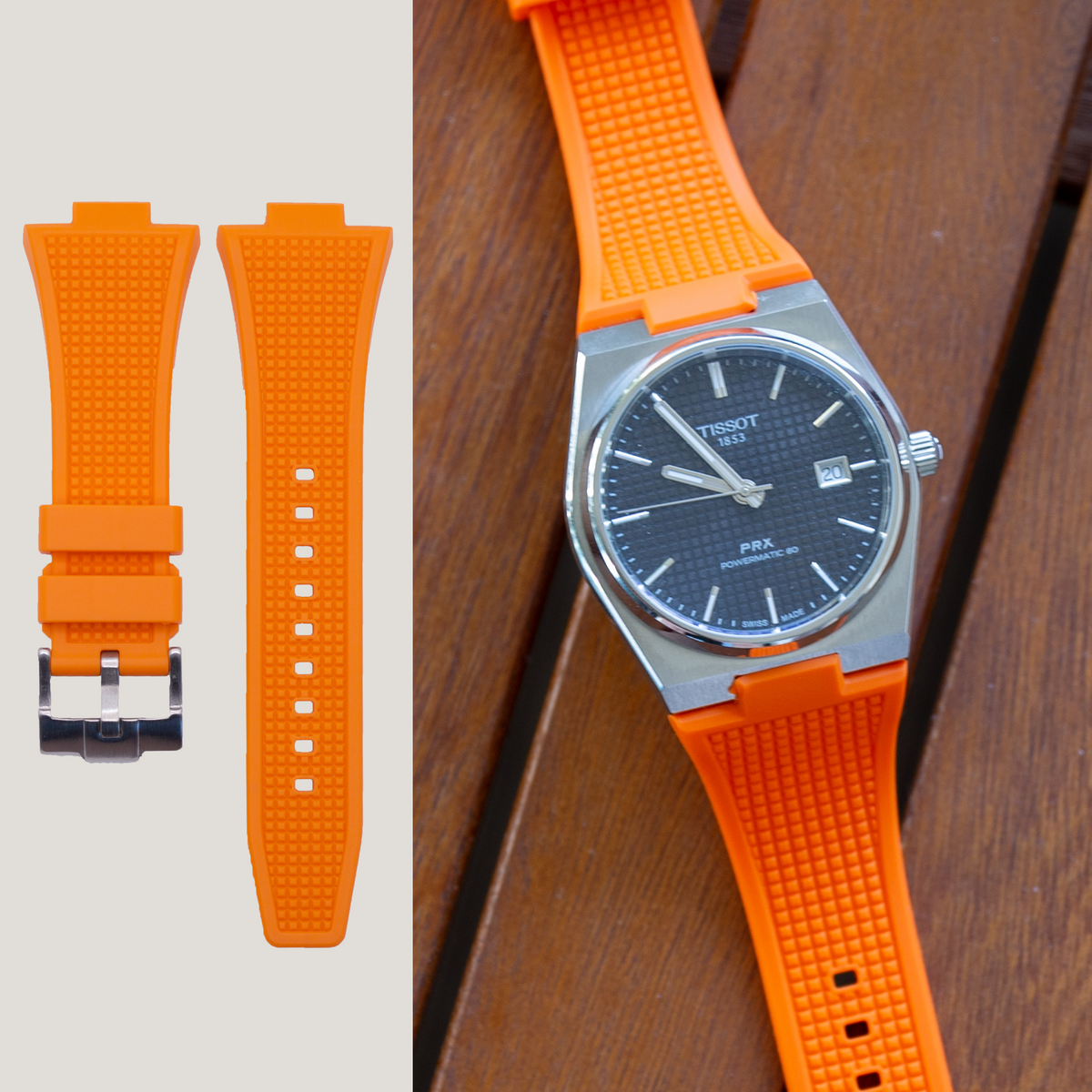 Tissot PRX 40mm Rubber Strap Orange Tissot Powermatic Editions