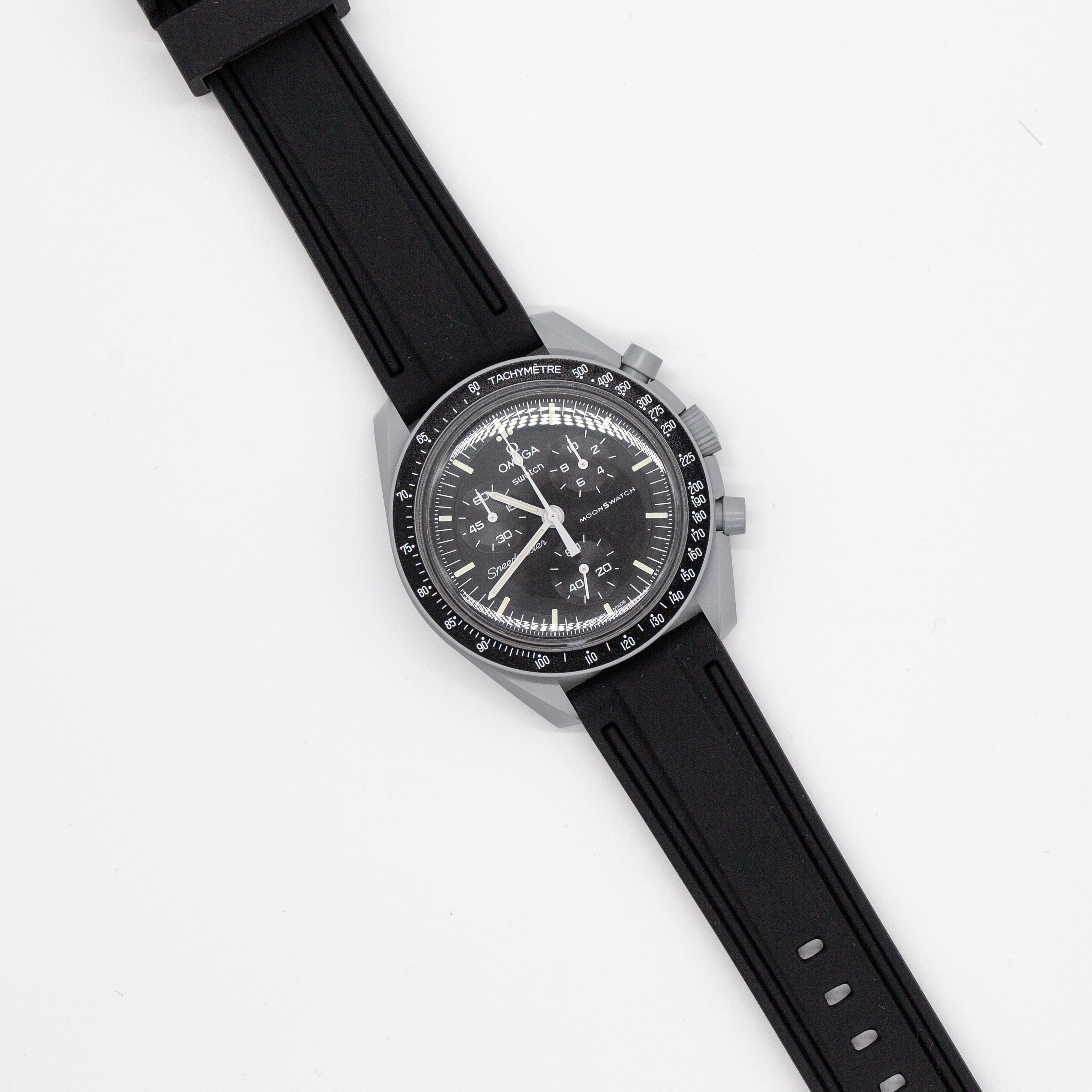 MoonSwatch Outline Strap Black with Black Outline