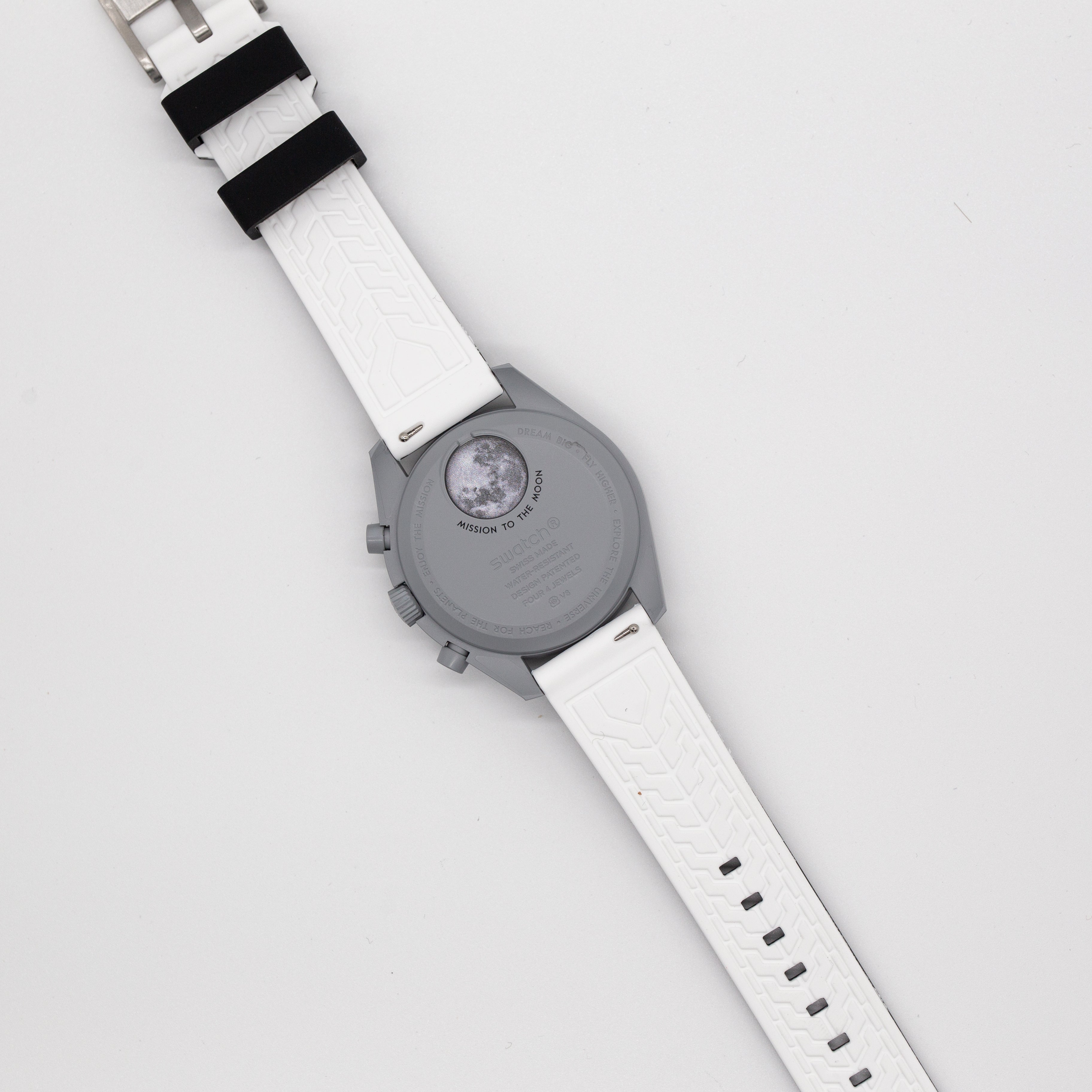 MoonSwatch Outline Strap Black with White Outline