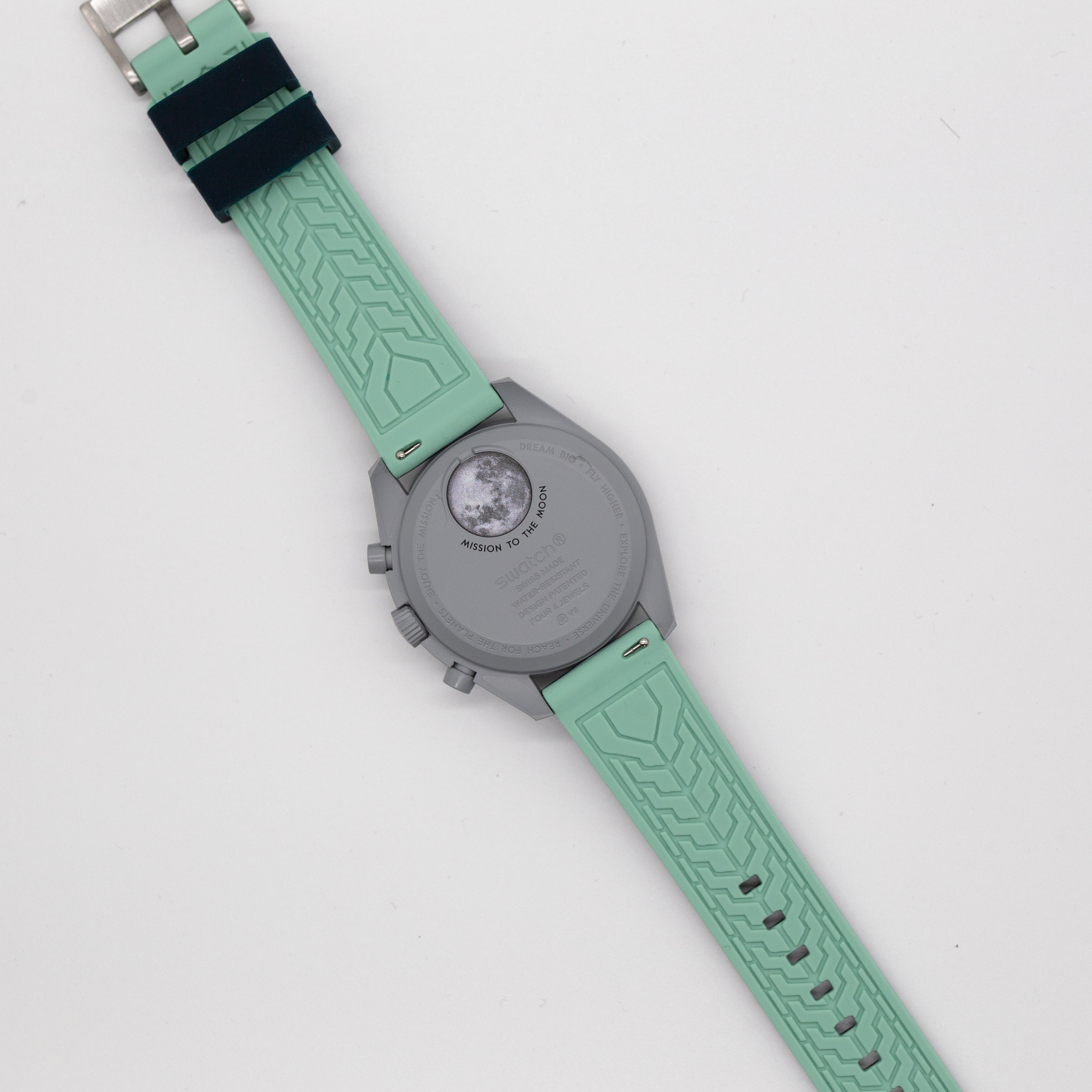 MoonSwatch Outline Strap Dark Blue with Green Outline