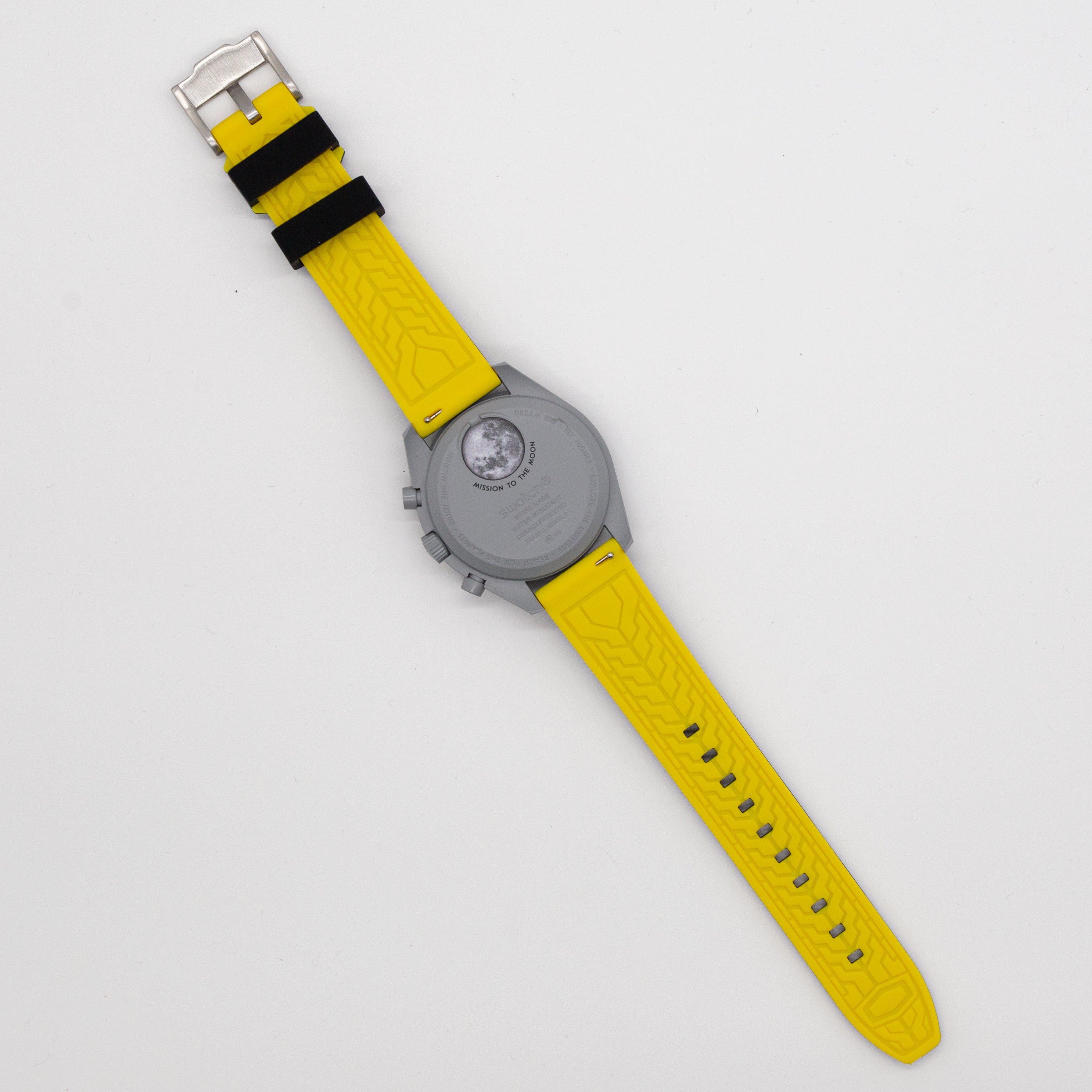 MoonSwatch Outline Strap Black with Yellow Outline