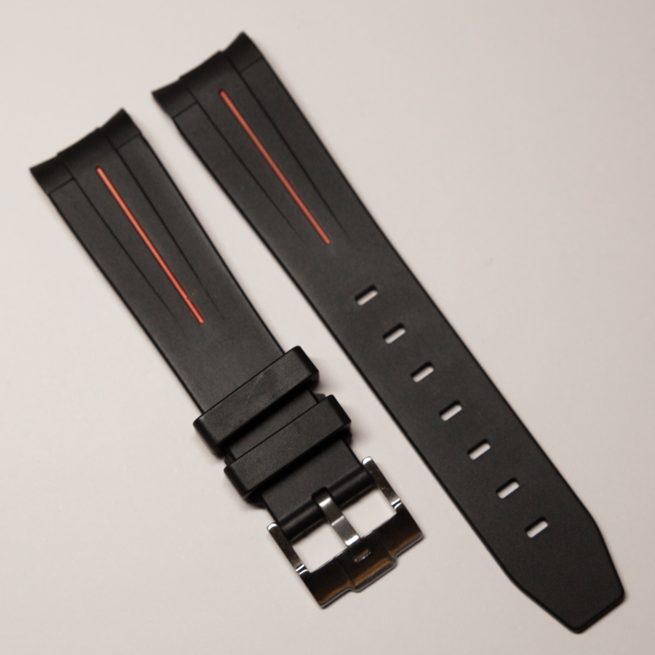 MoonSwatch Luxury Strap Black "Red Accent"