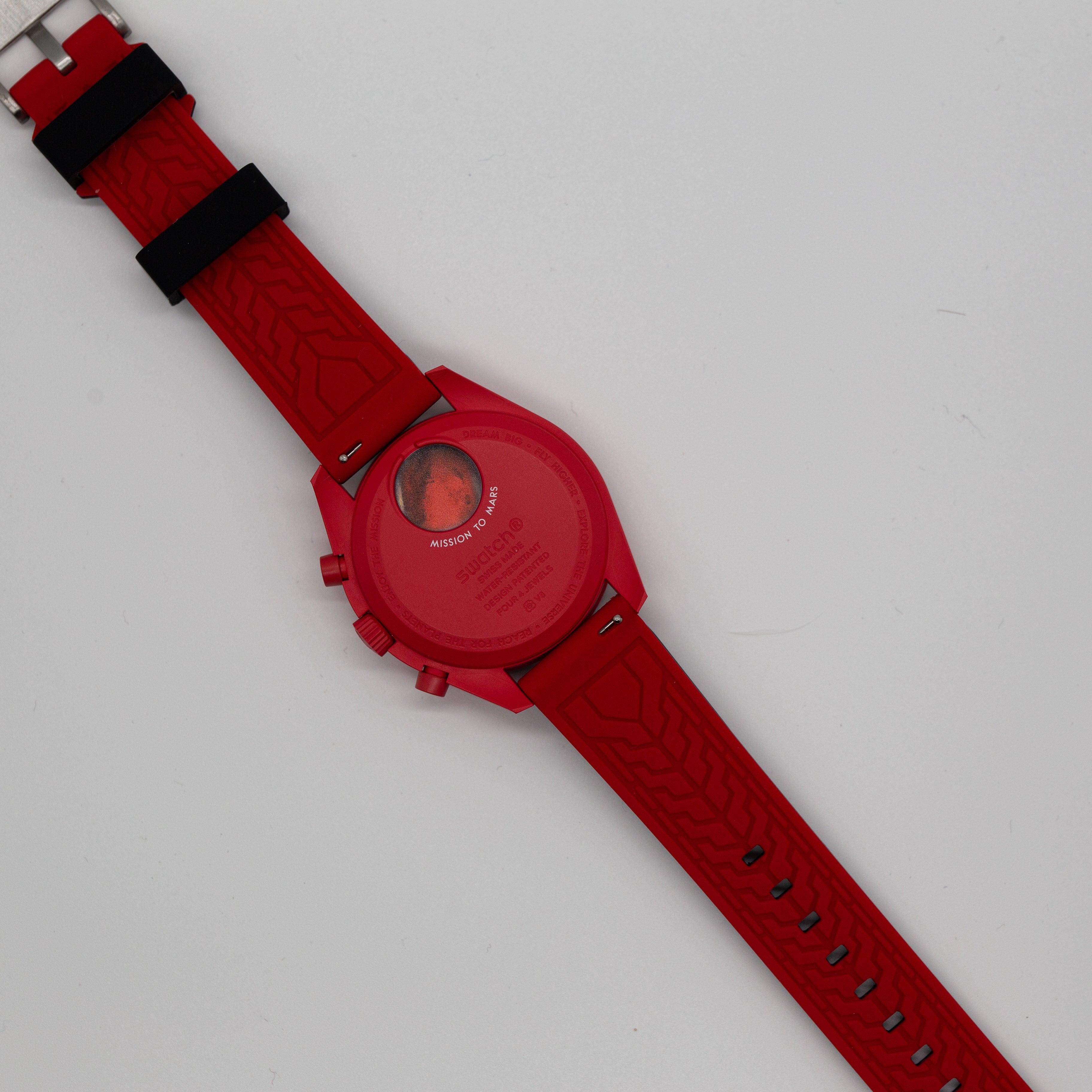 MoonSwatch Outline Strap Black with Red Outline