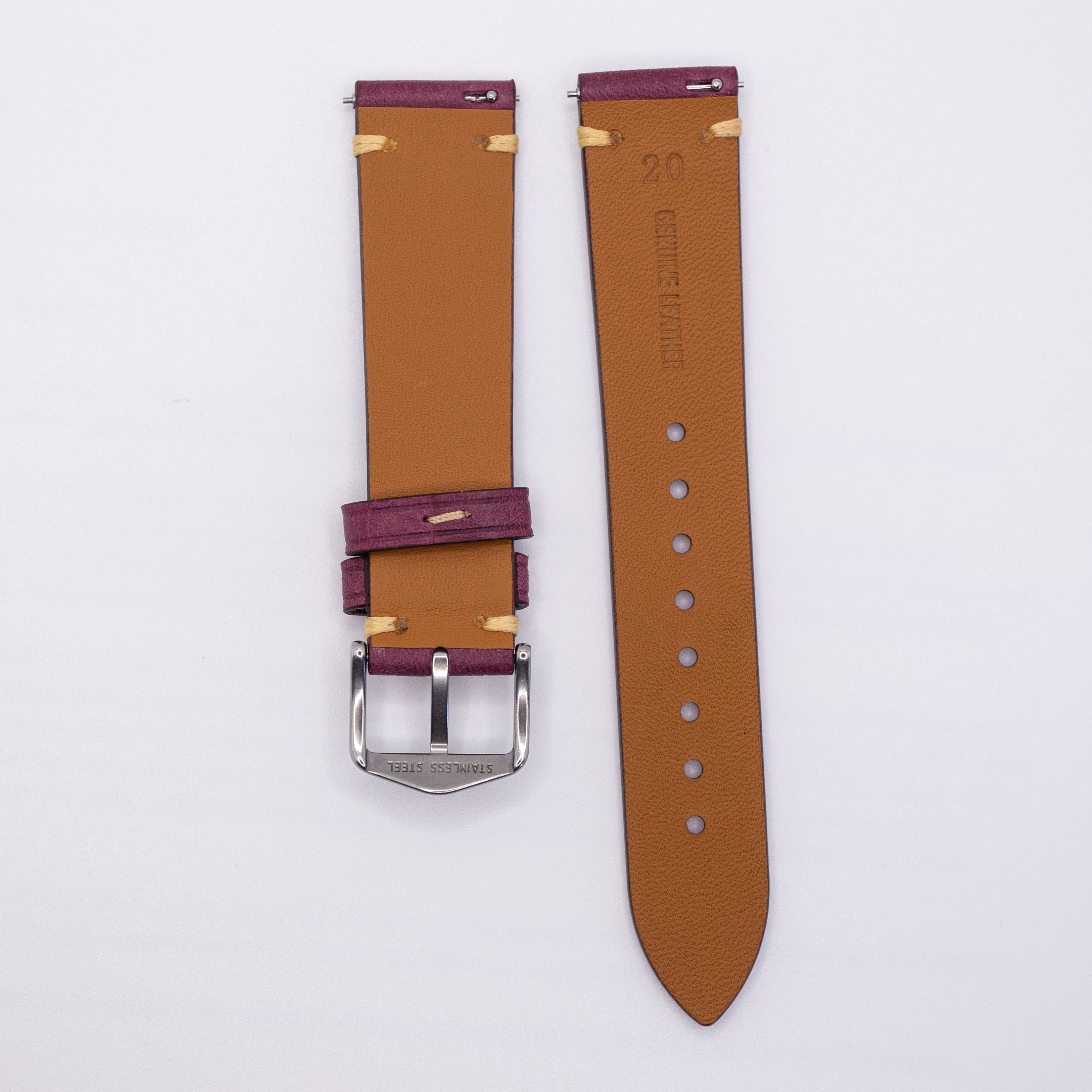 Speedmaster Leather Watch Strap Burgundy Red