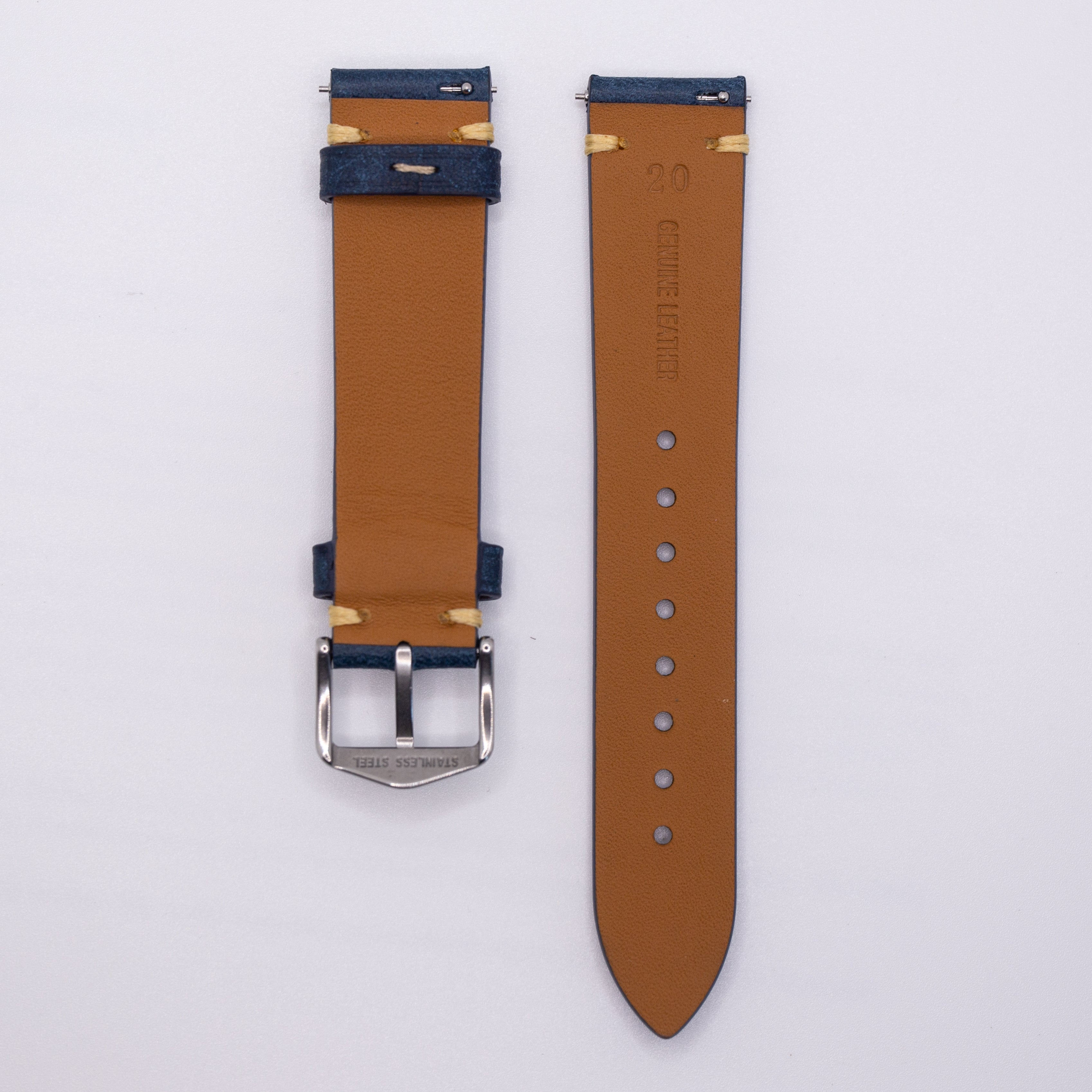 Speedmaster Leather Watch Strap Blue