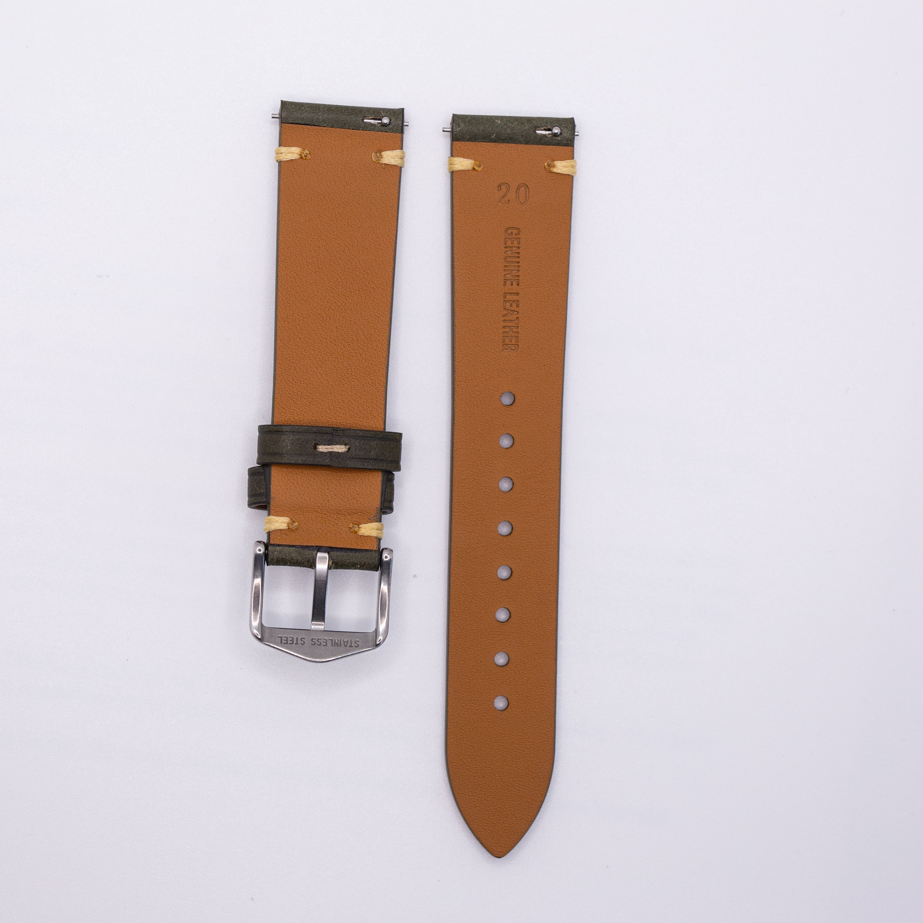 Speedmaster Leather Watch Strap Olive Green