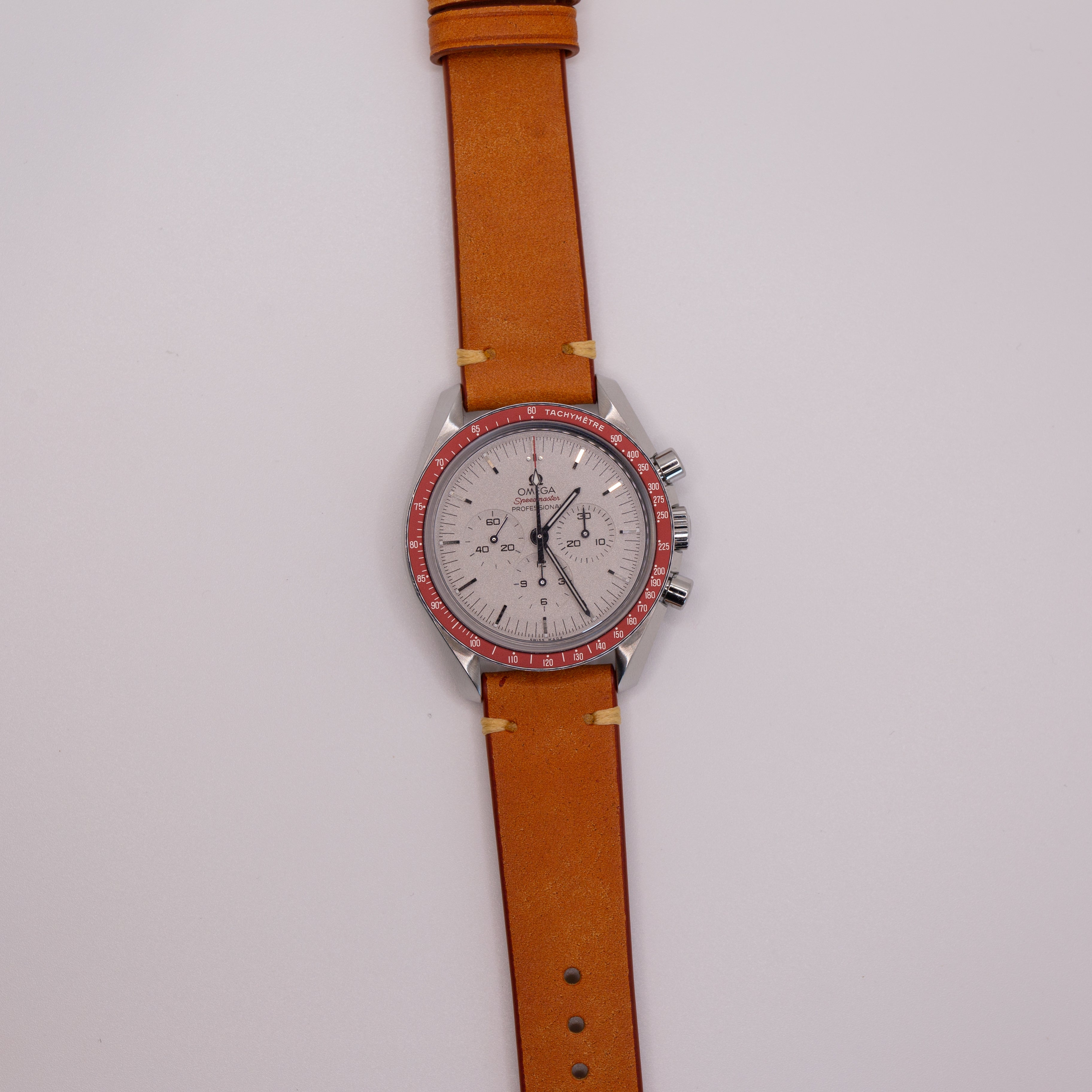 Speedmaster Leather Watch Strap Orange