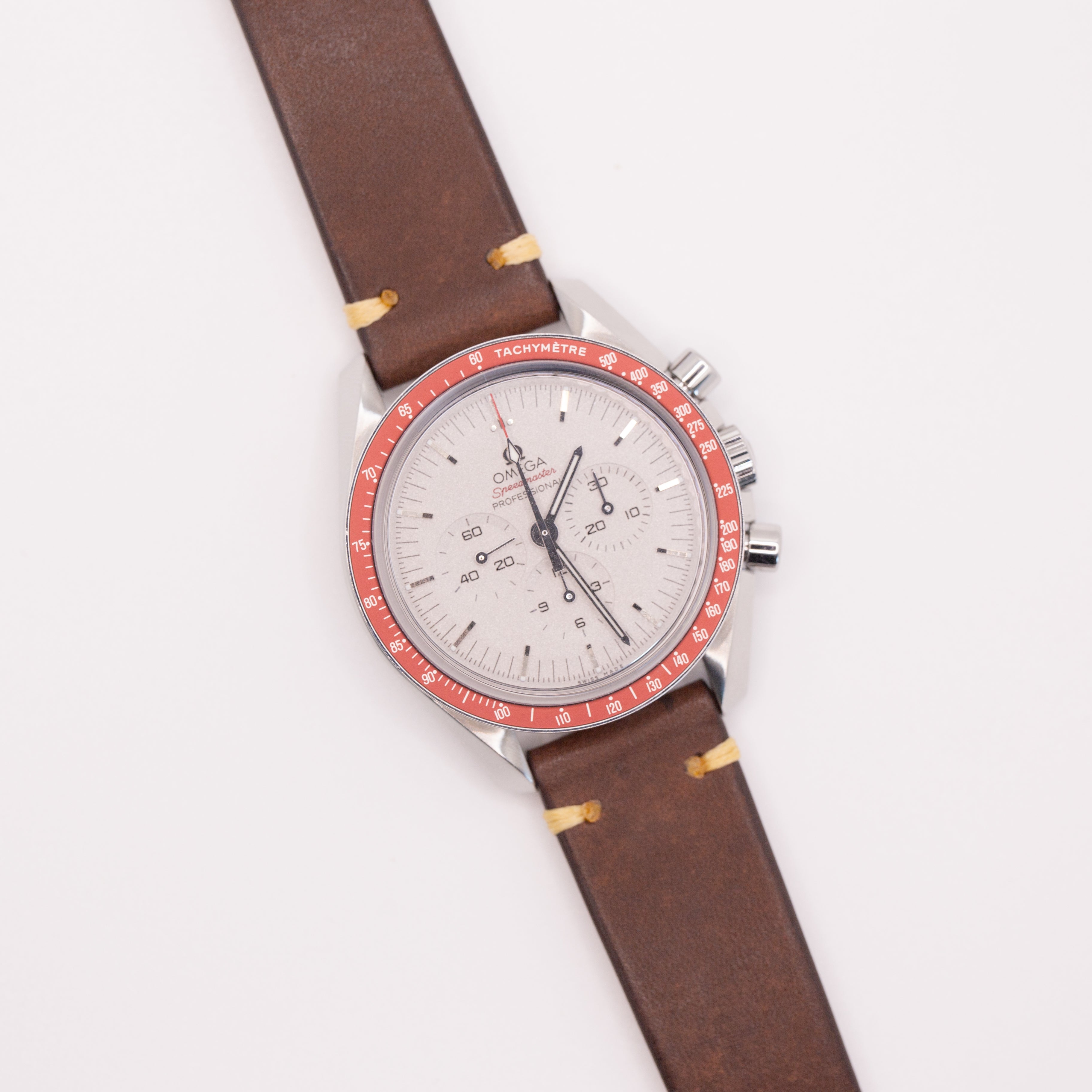 Speedmaster Leather Watch Strap Brown