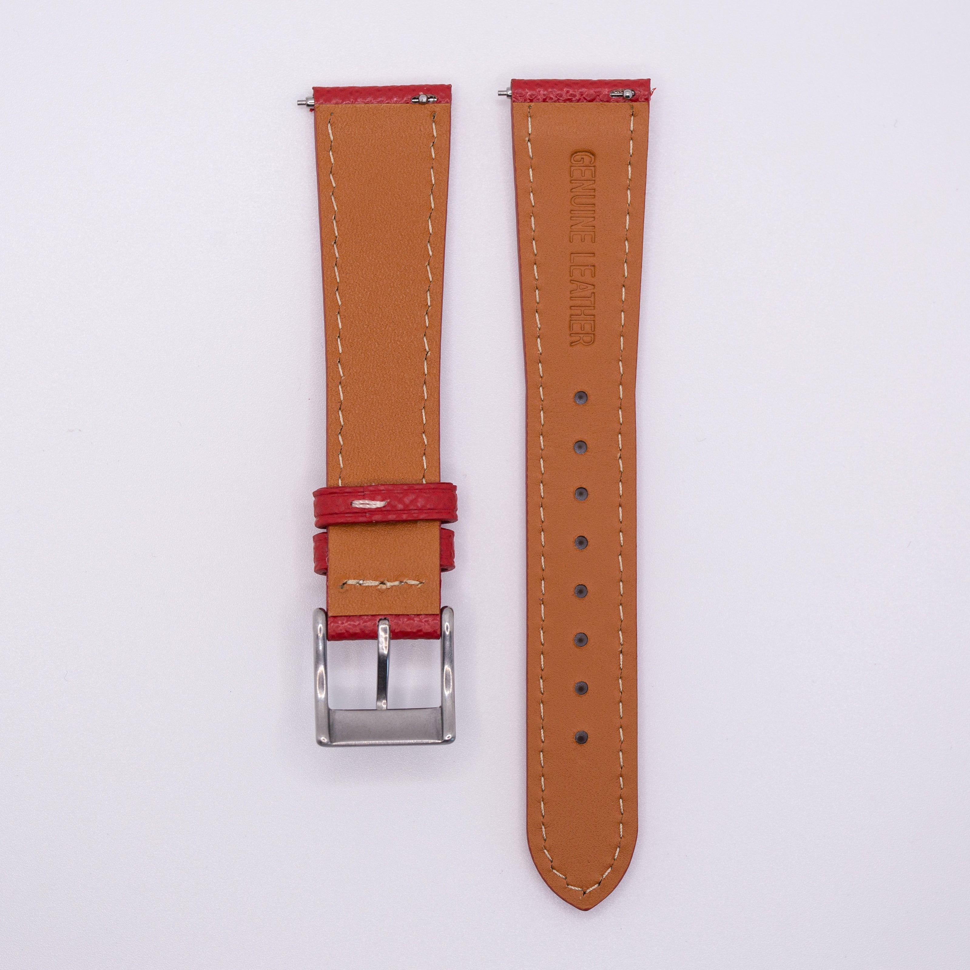 Speedmaster Leather Watch Strap Red