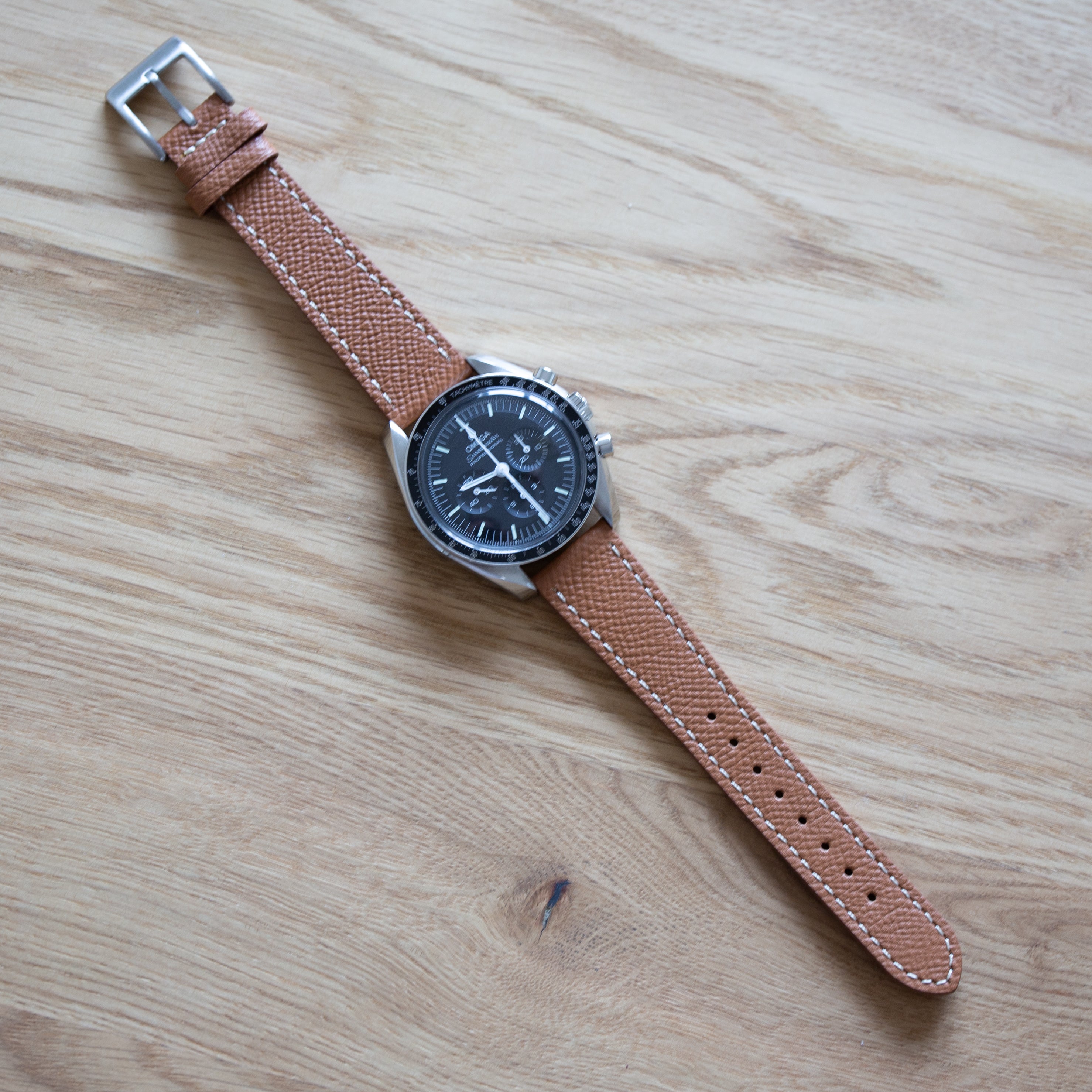 Speedmaster Leather Watch Strap Cognac