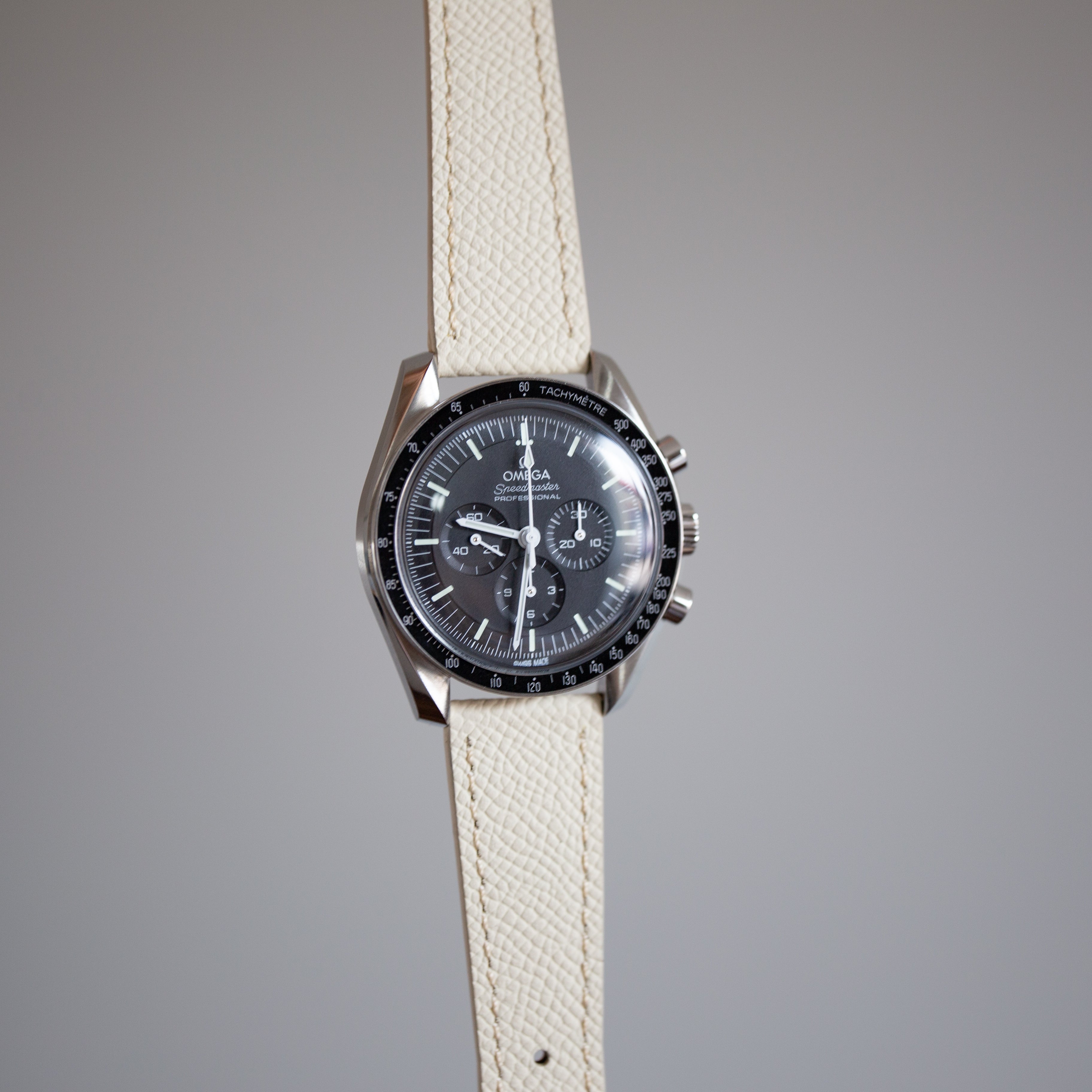 Speedmaster Leather Watch Strap Offwhite