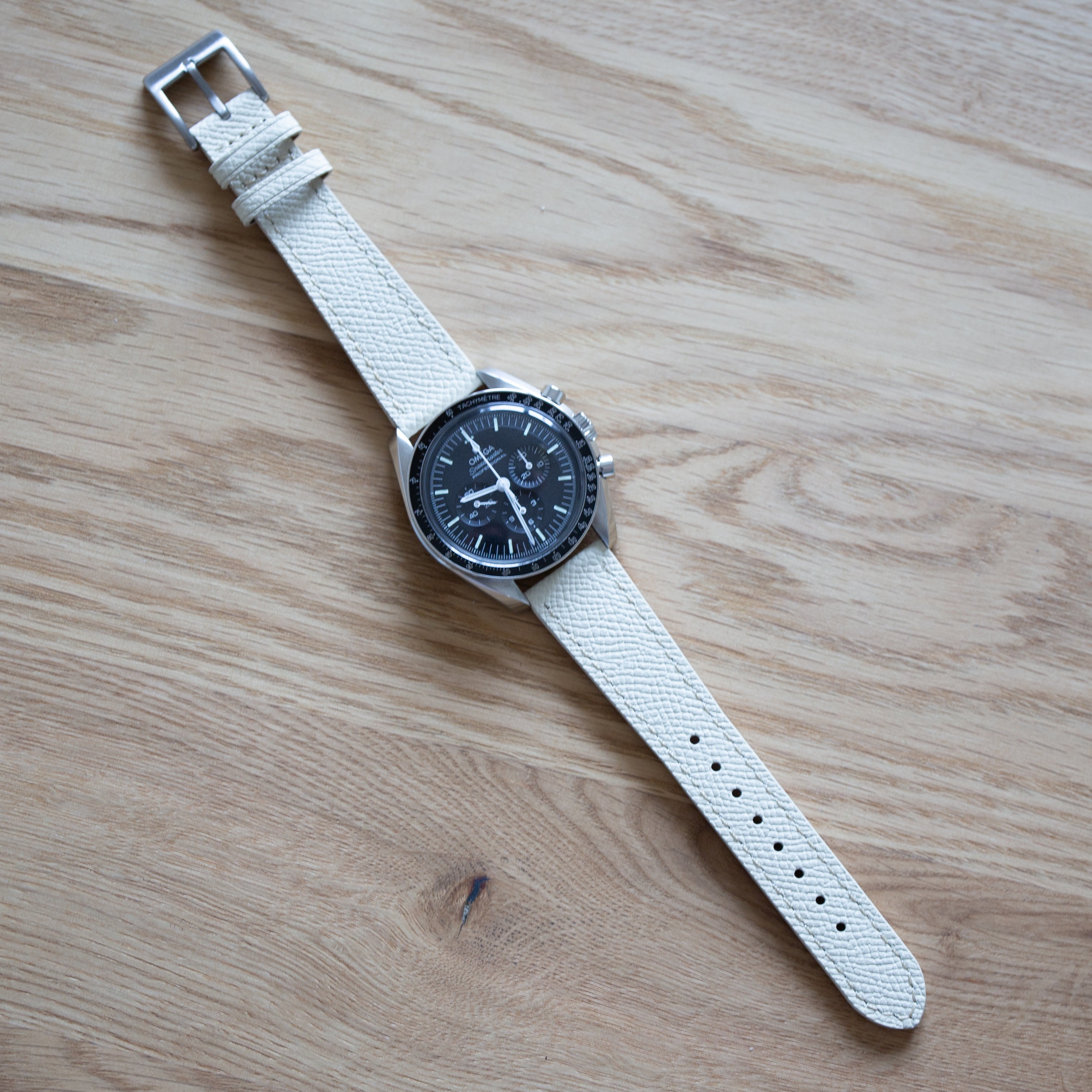 Speedmaster Leather Watch Strap Offwhite