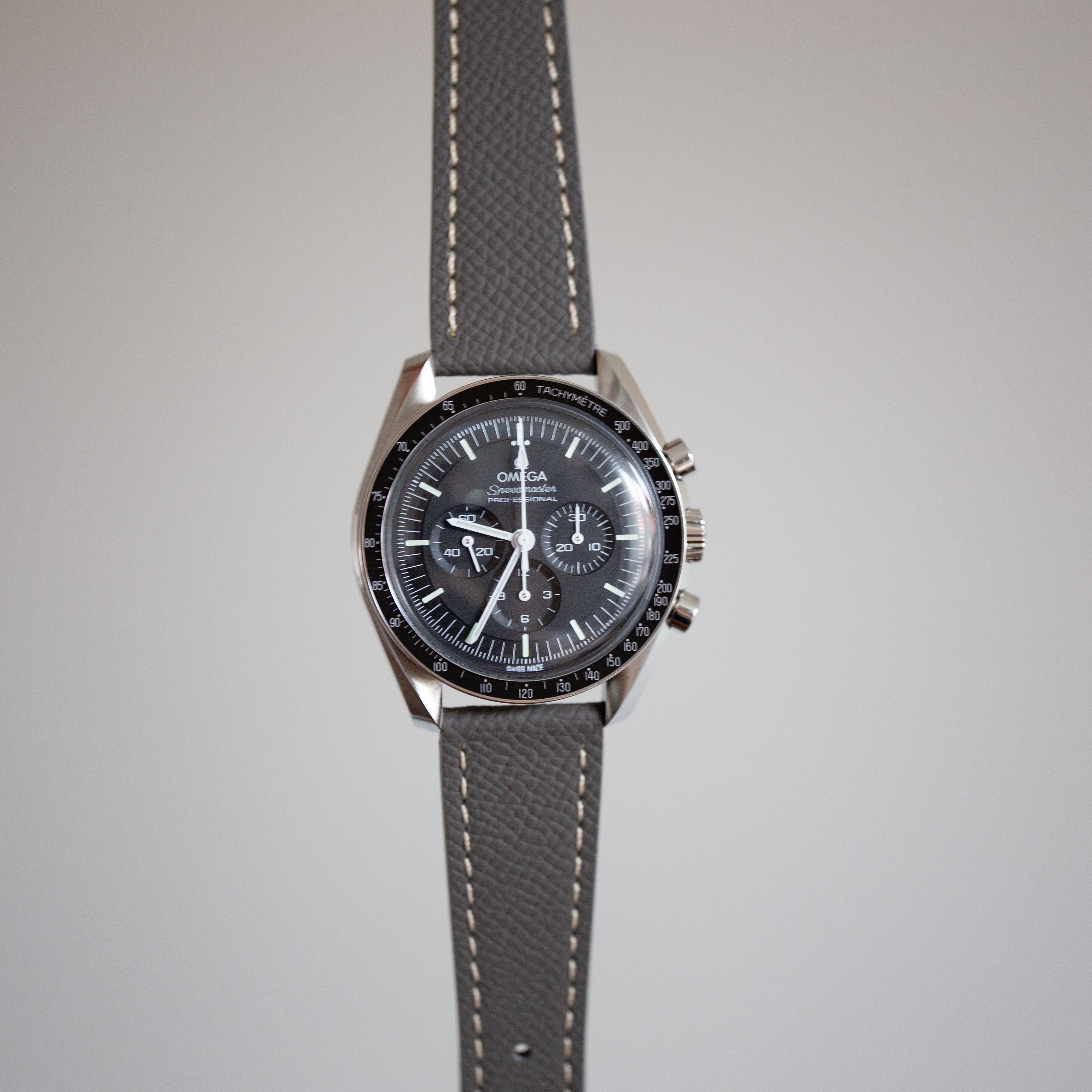 Speedmaster Leather Watch Strap Anthracite