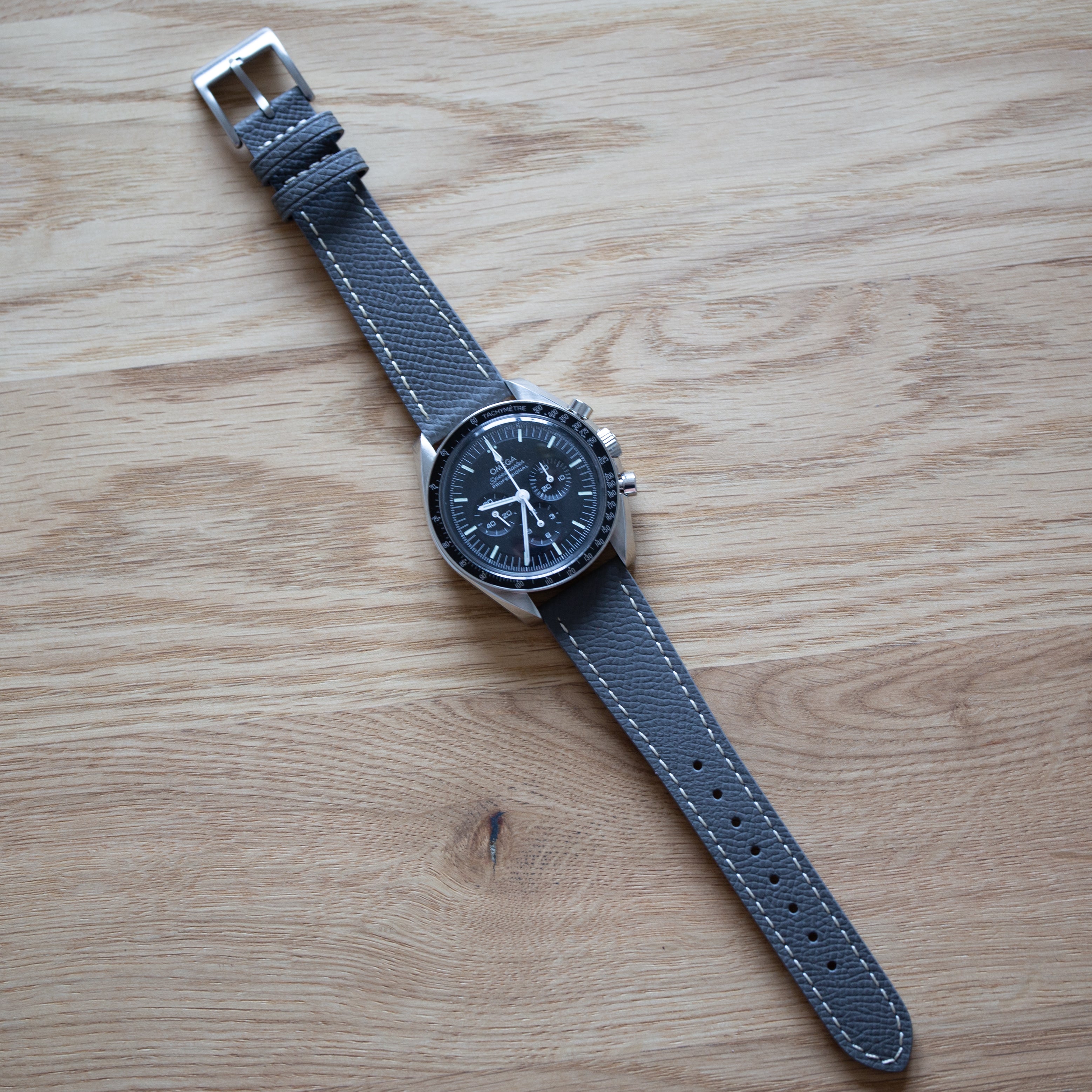 Speedmaster Leather Watch Strap Anthracite