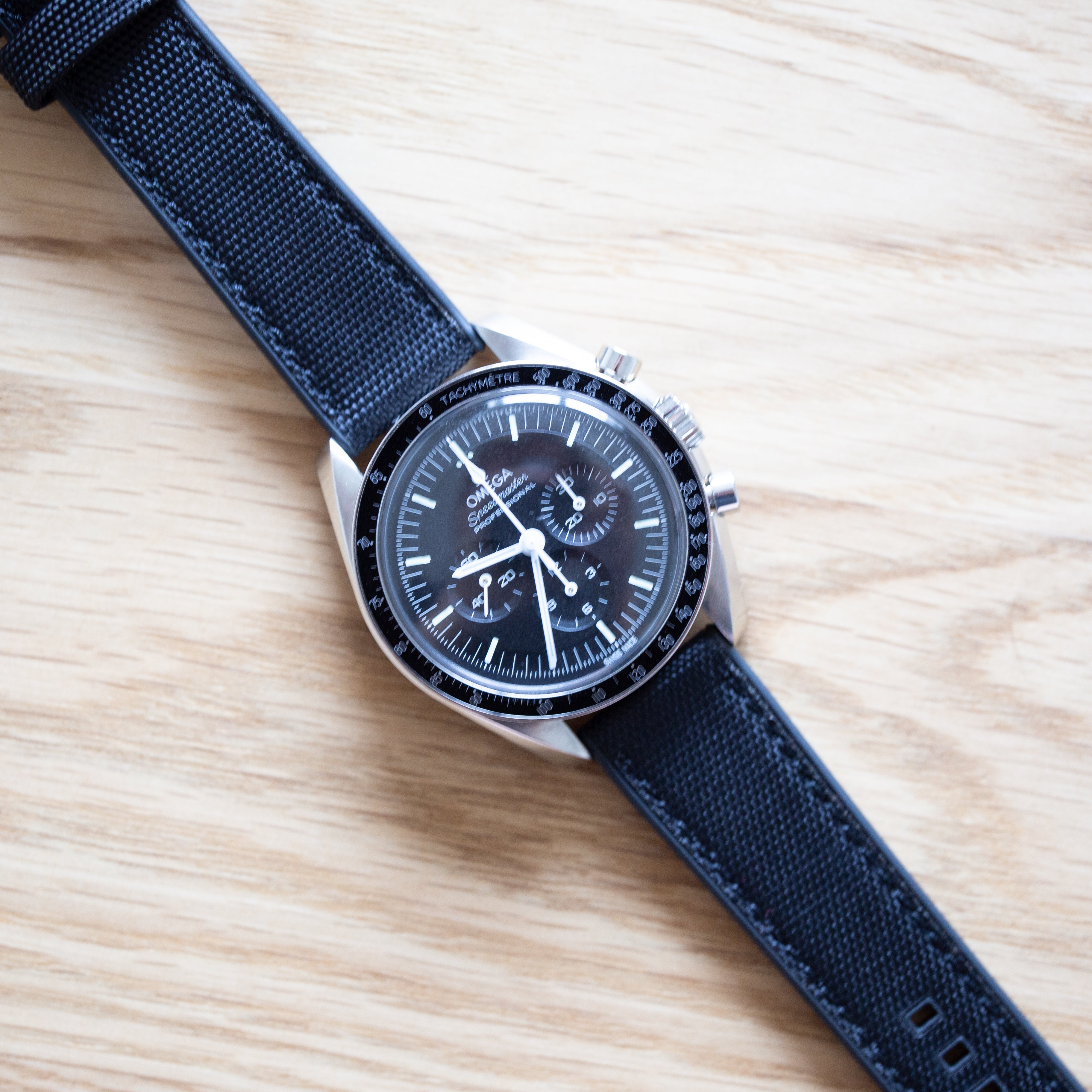 Speedmaster Sailcloth Watch Strap Black