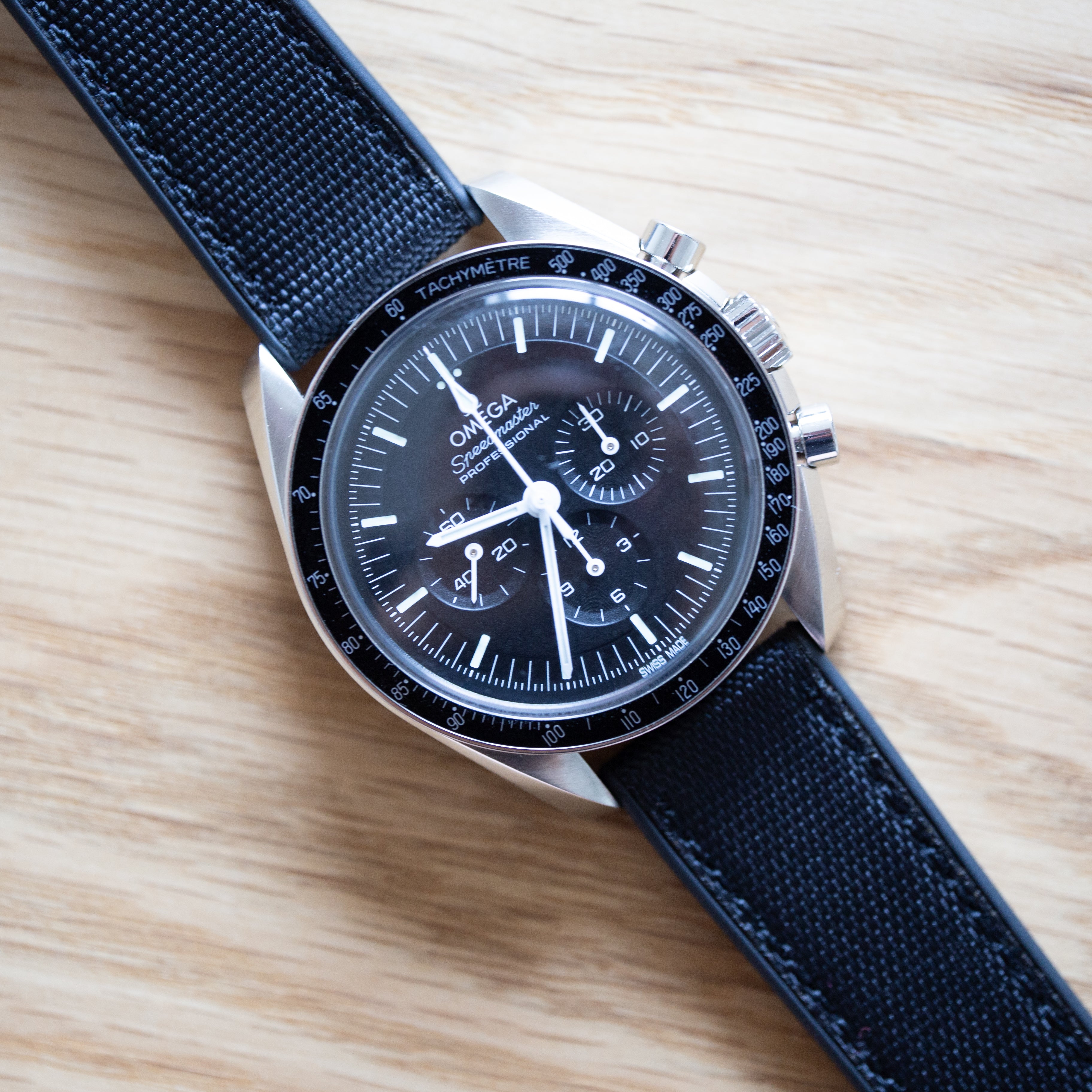 Speedmaster Sailcloth Watch Strap Black