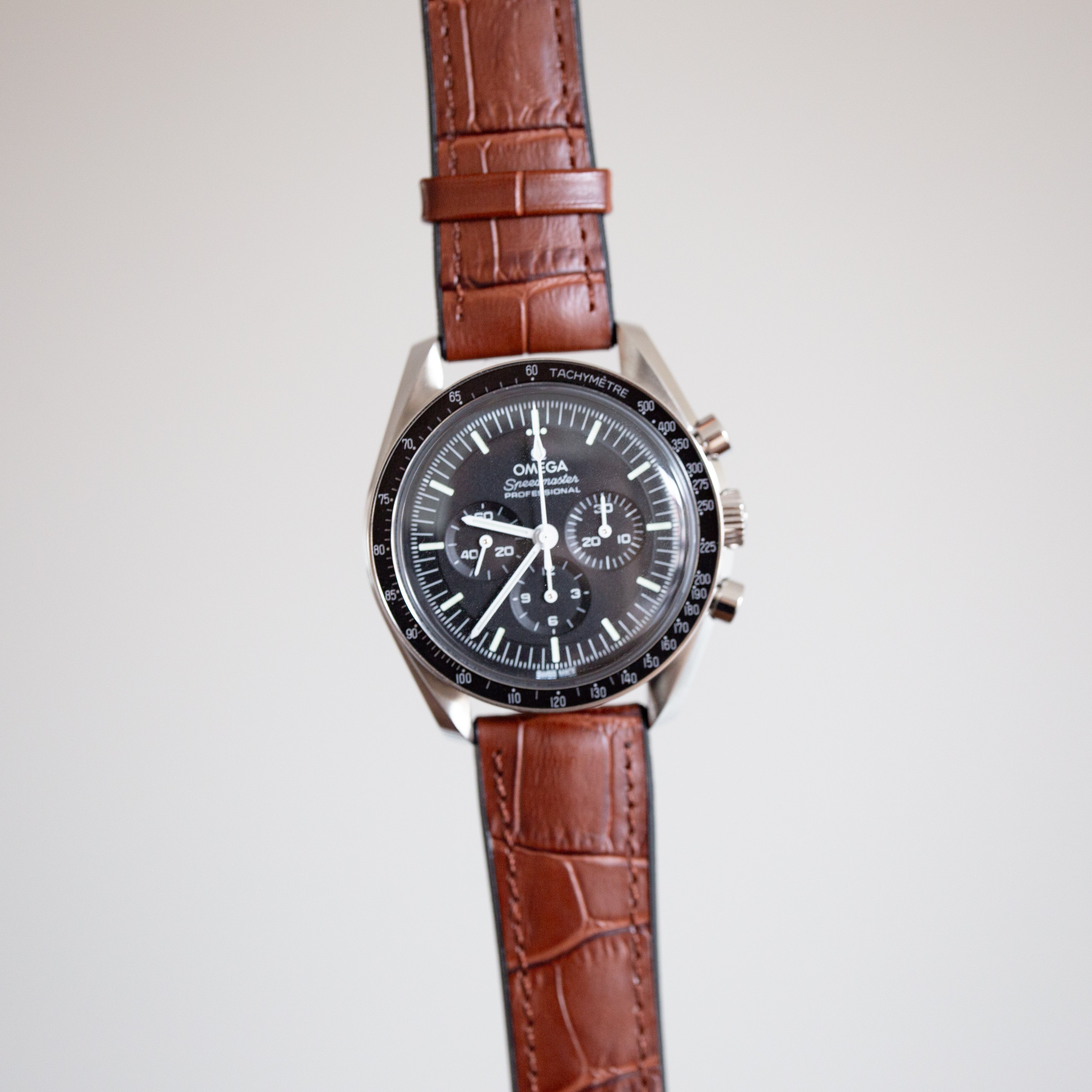 Speedmaster Italian Leather Watch Strap Brown