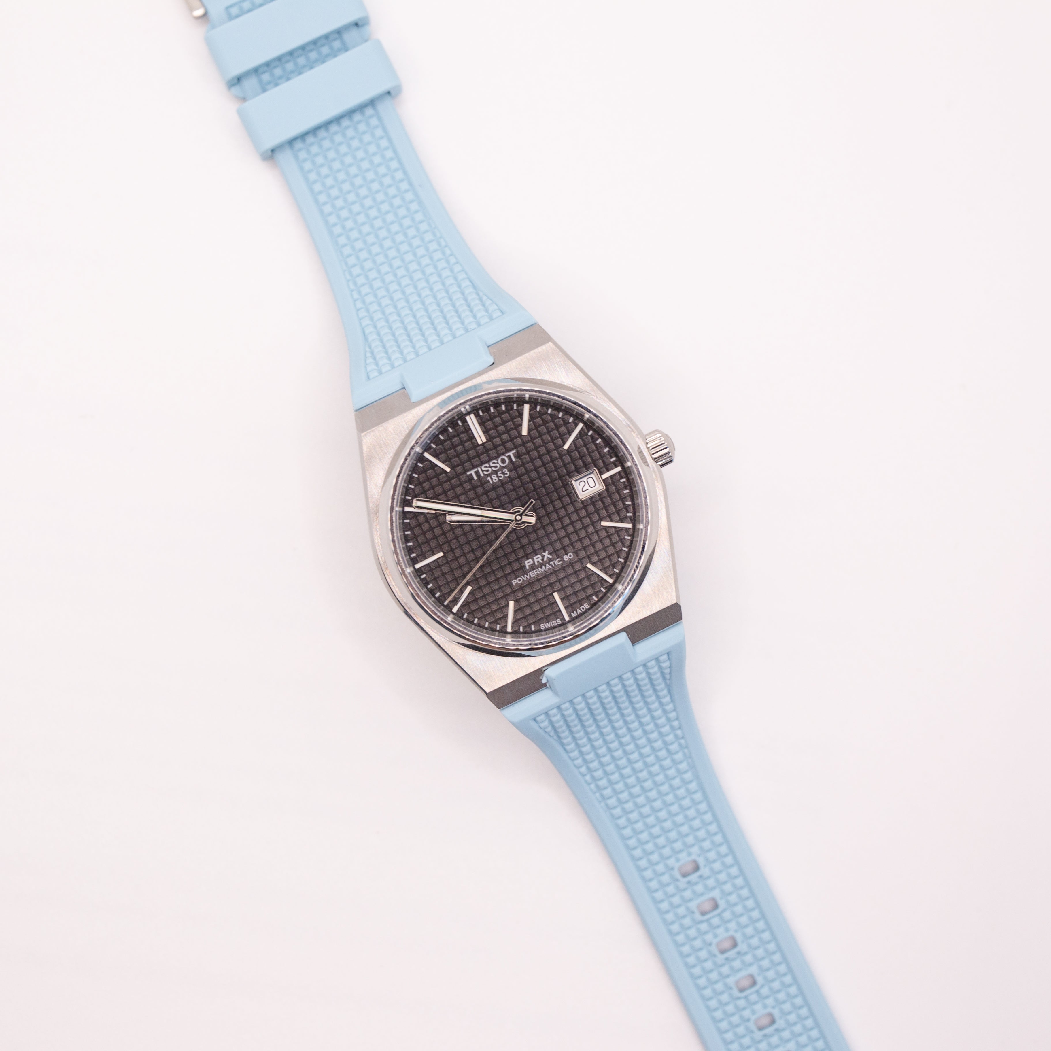 Tissot PRX 40mm Rubber Strap Sky Blue