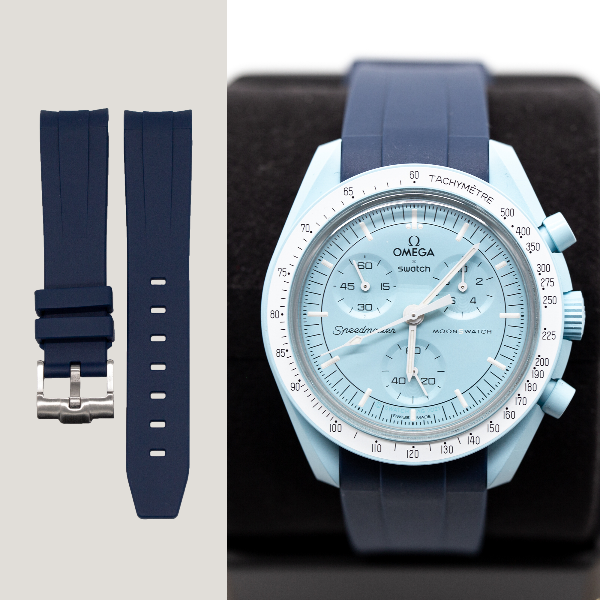 MoonSwatch Sleak Luxury Strap Dark Blue