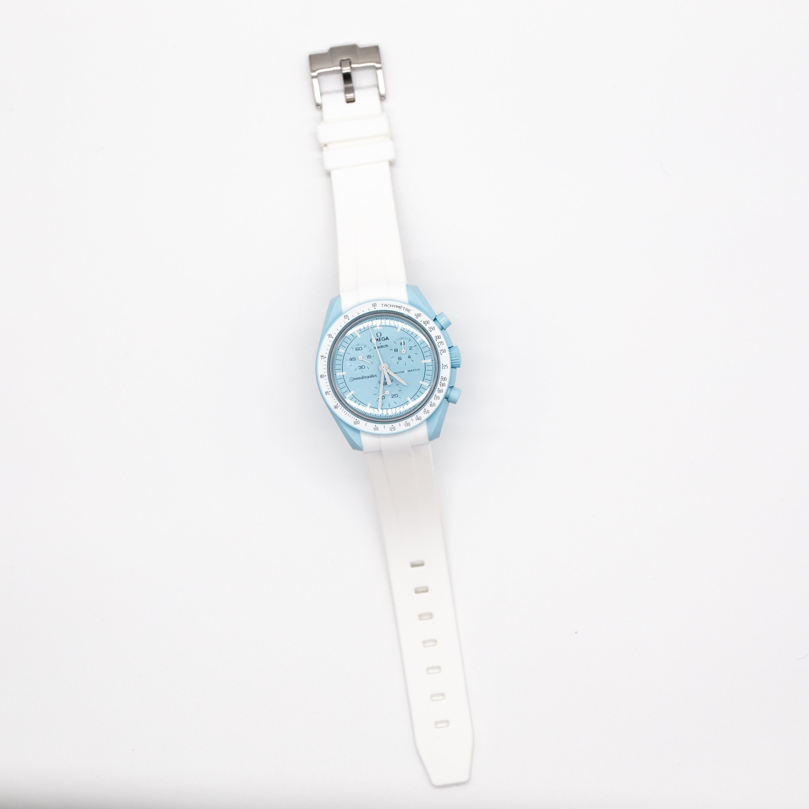 MoonSwatch Sleak Luxury Strap White