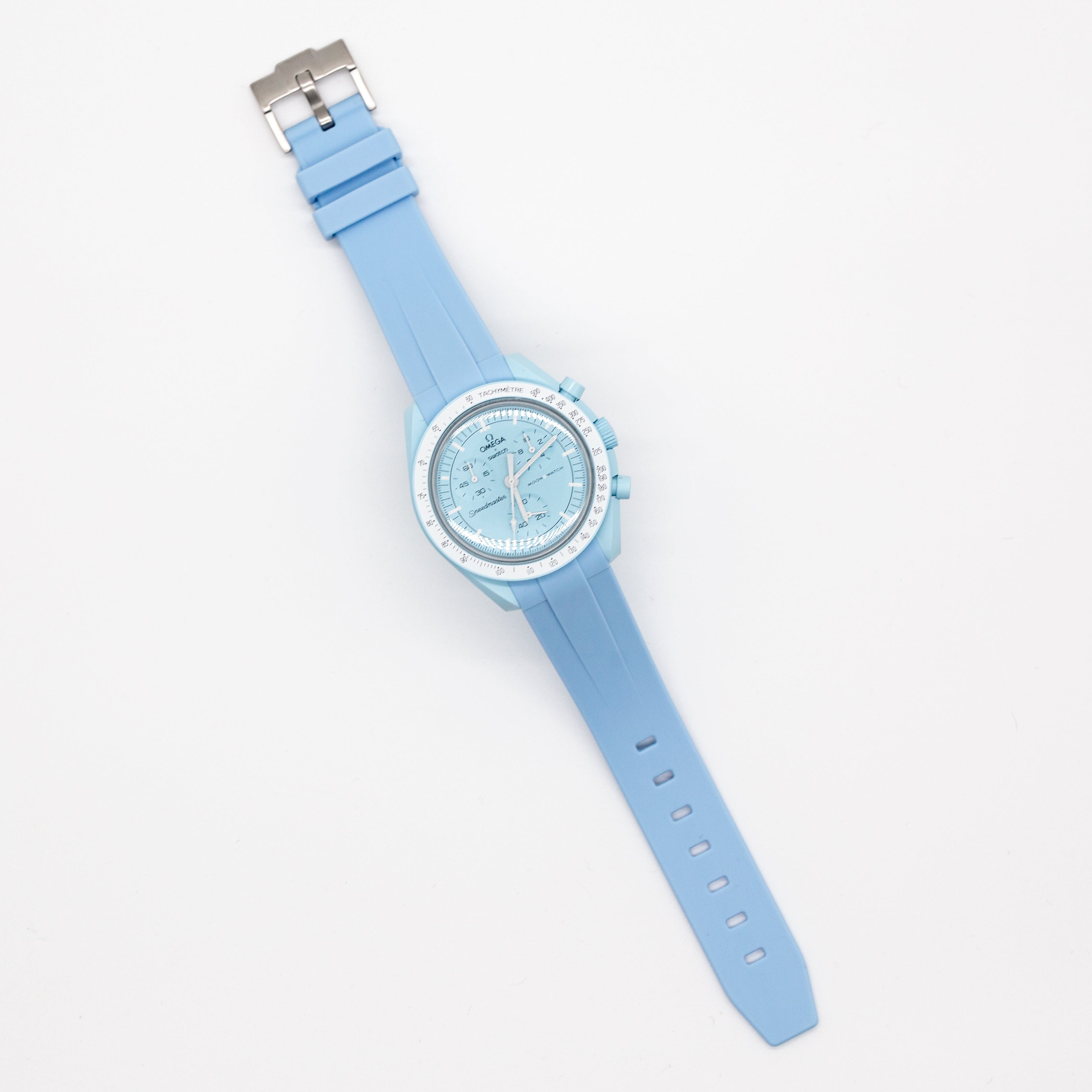 MoonSwatch Sleak Luxury Strap Sky Blue