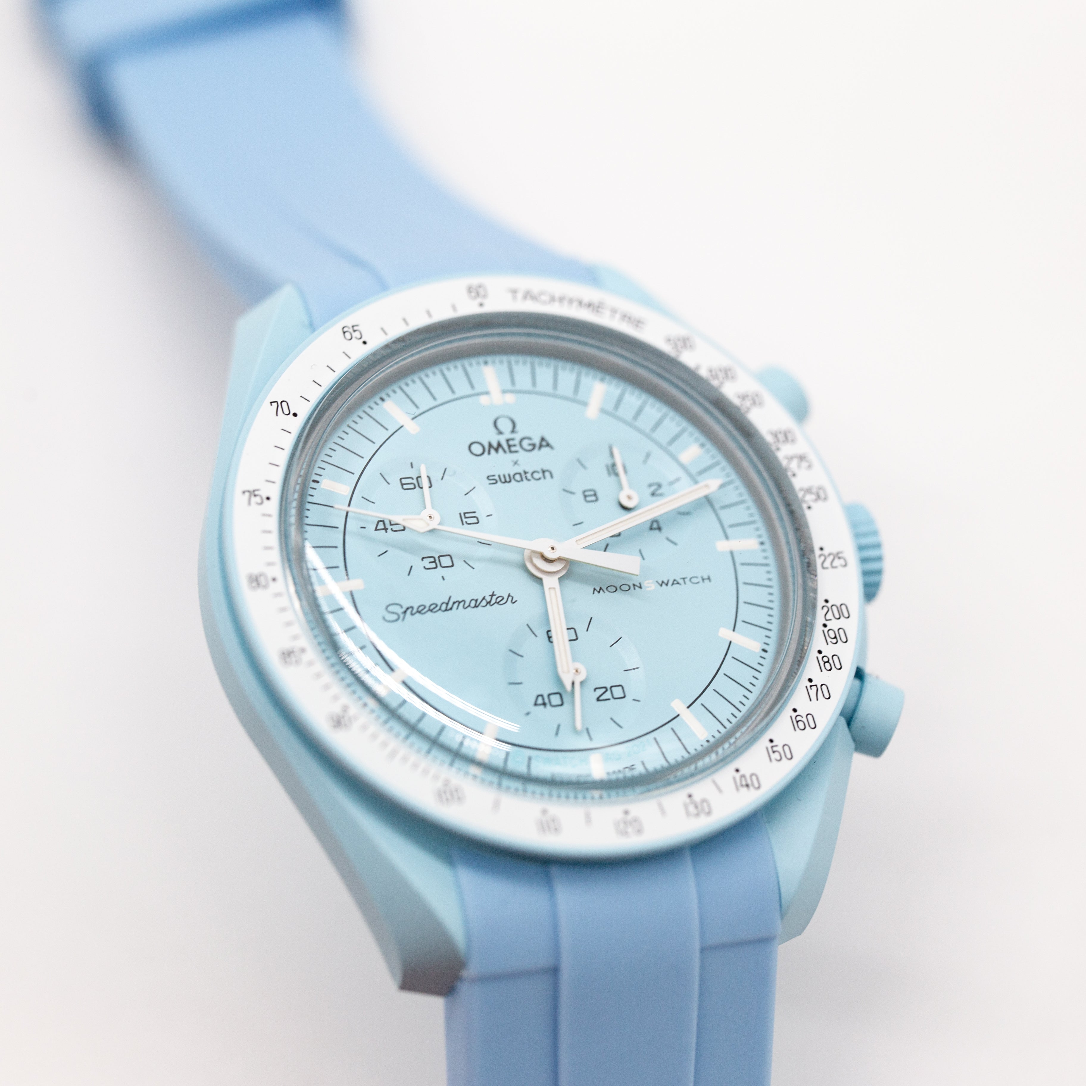 MoonSwatch Sleak Luxury Strap Sky Blue