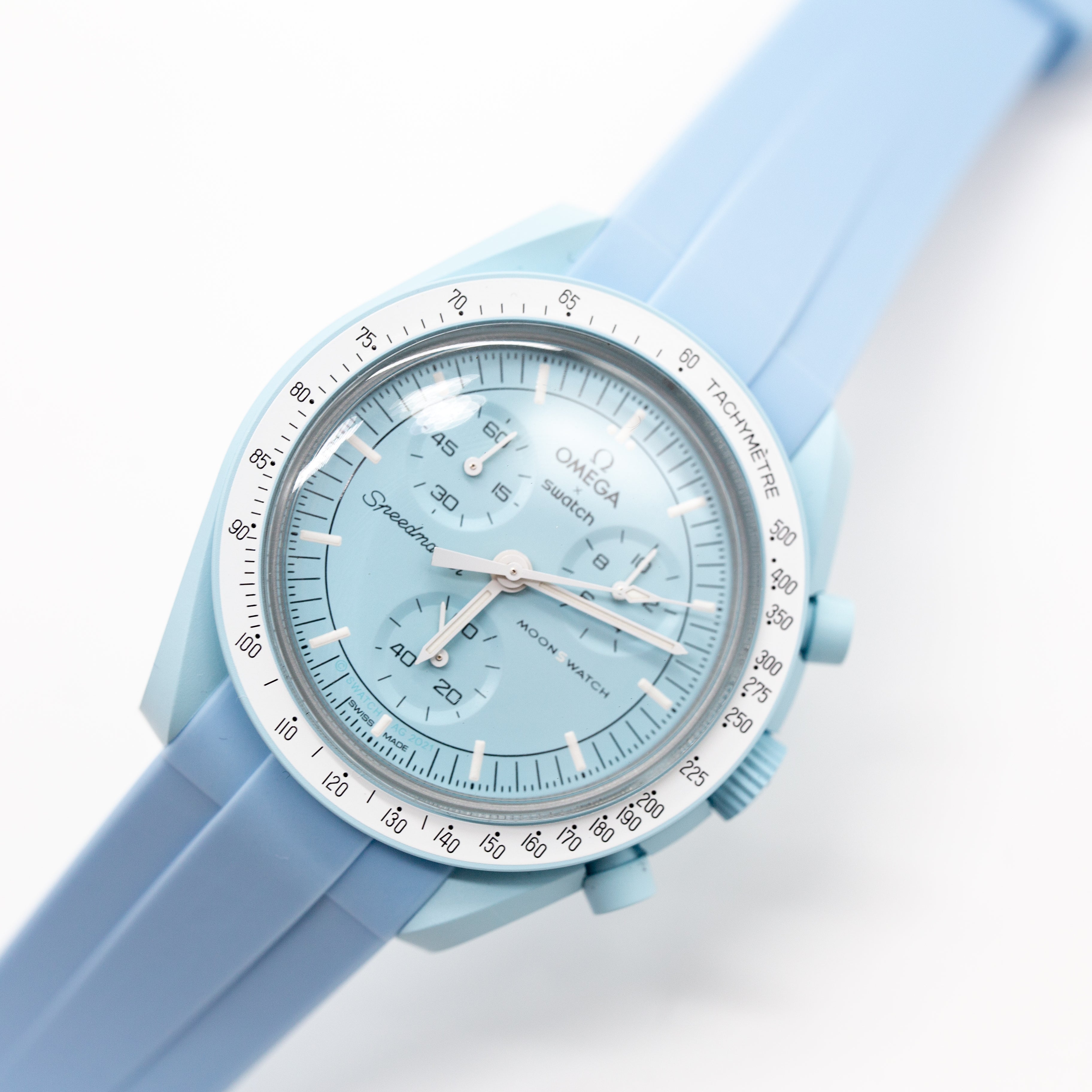 MoonSwatch Sleak Luxury Strap Sky Blue