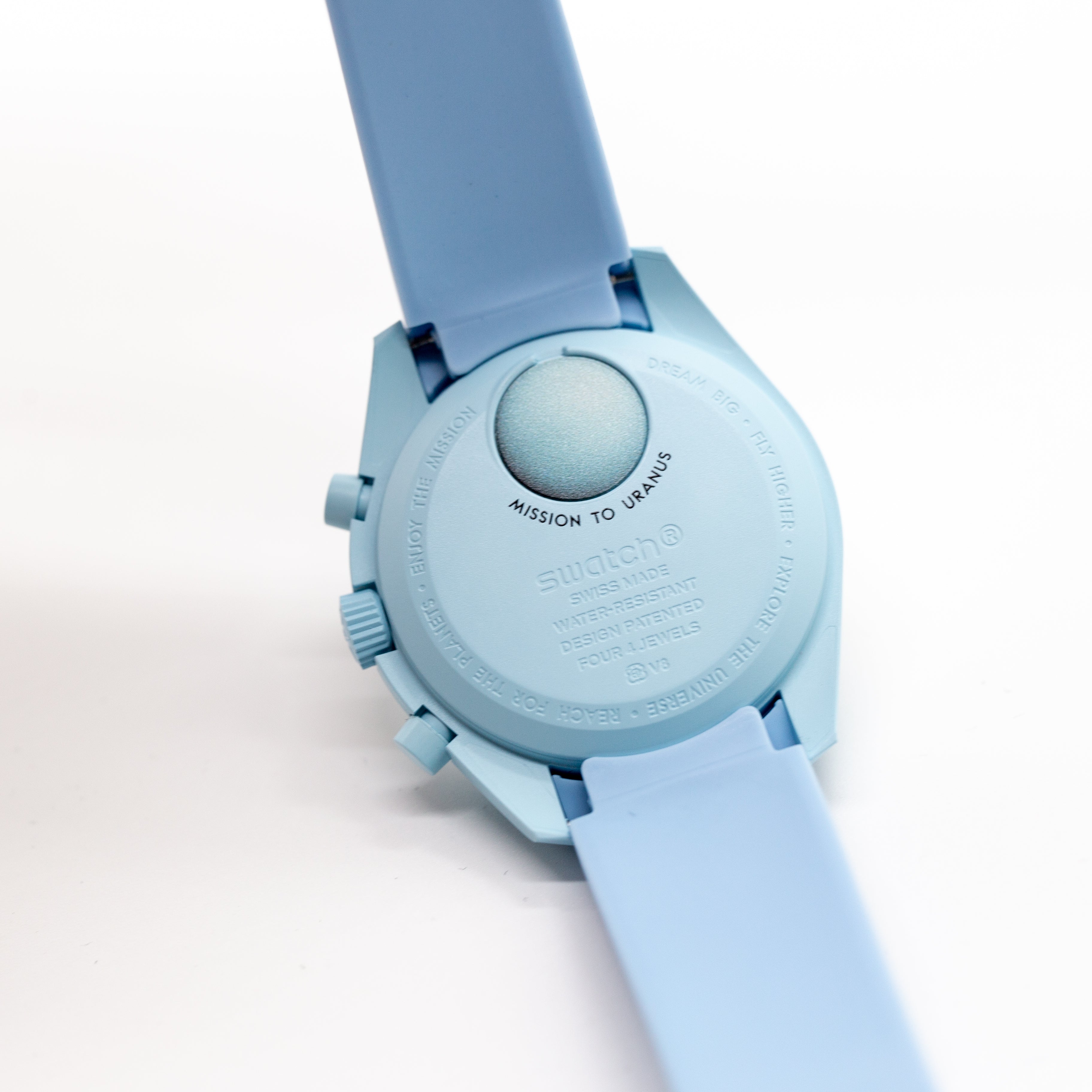 MoonSwatch Luxury Strap Sky Blue "White Accent"