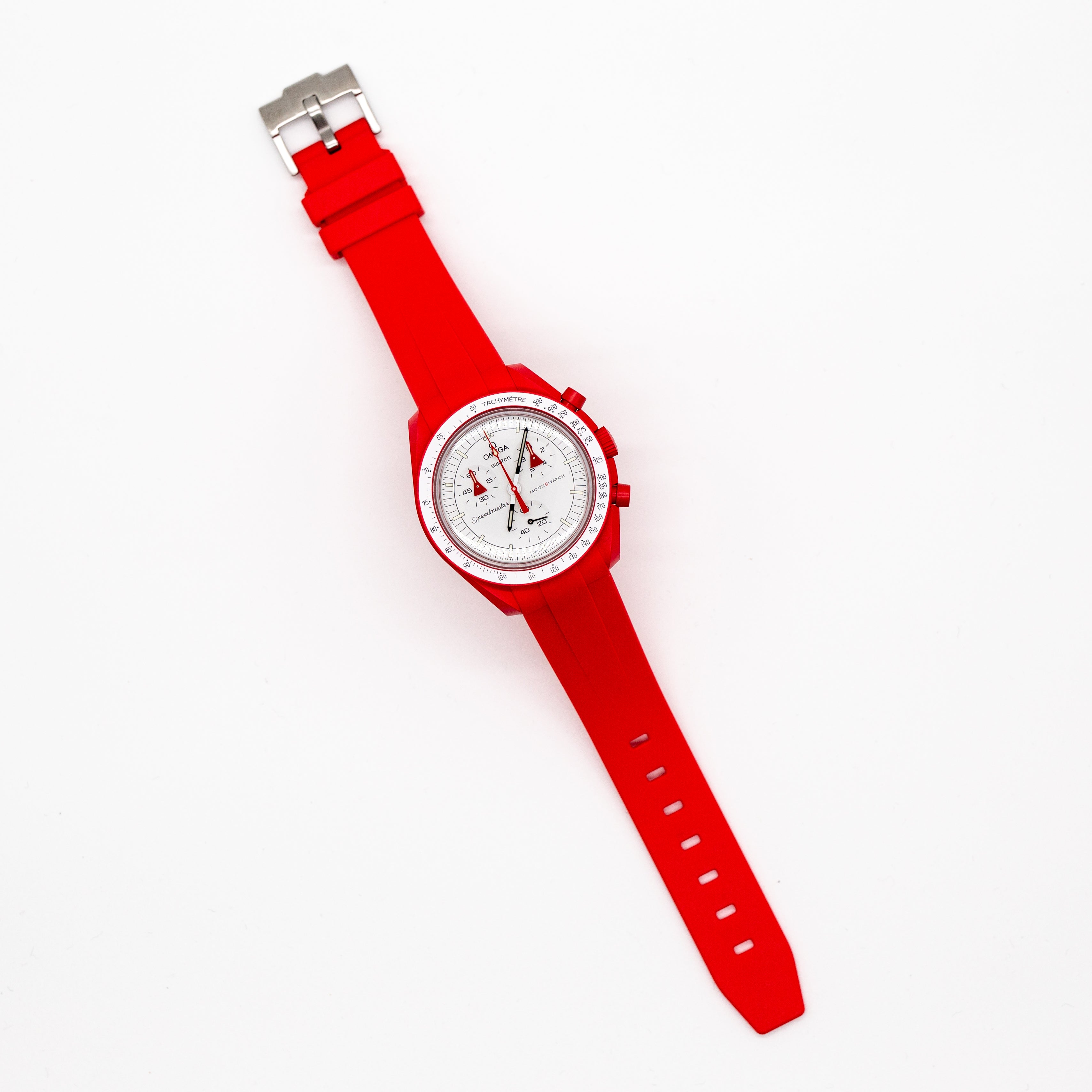 MoonSwatch Sleak Luxury Strap Red