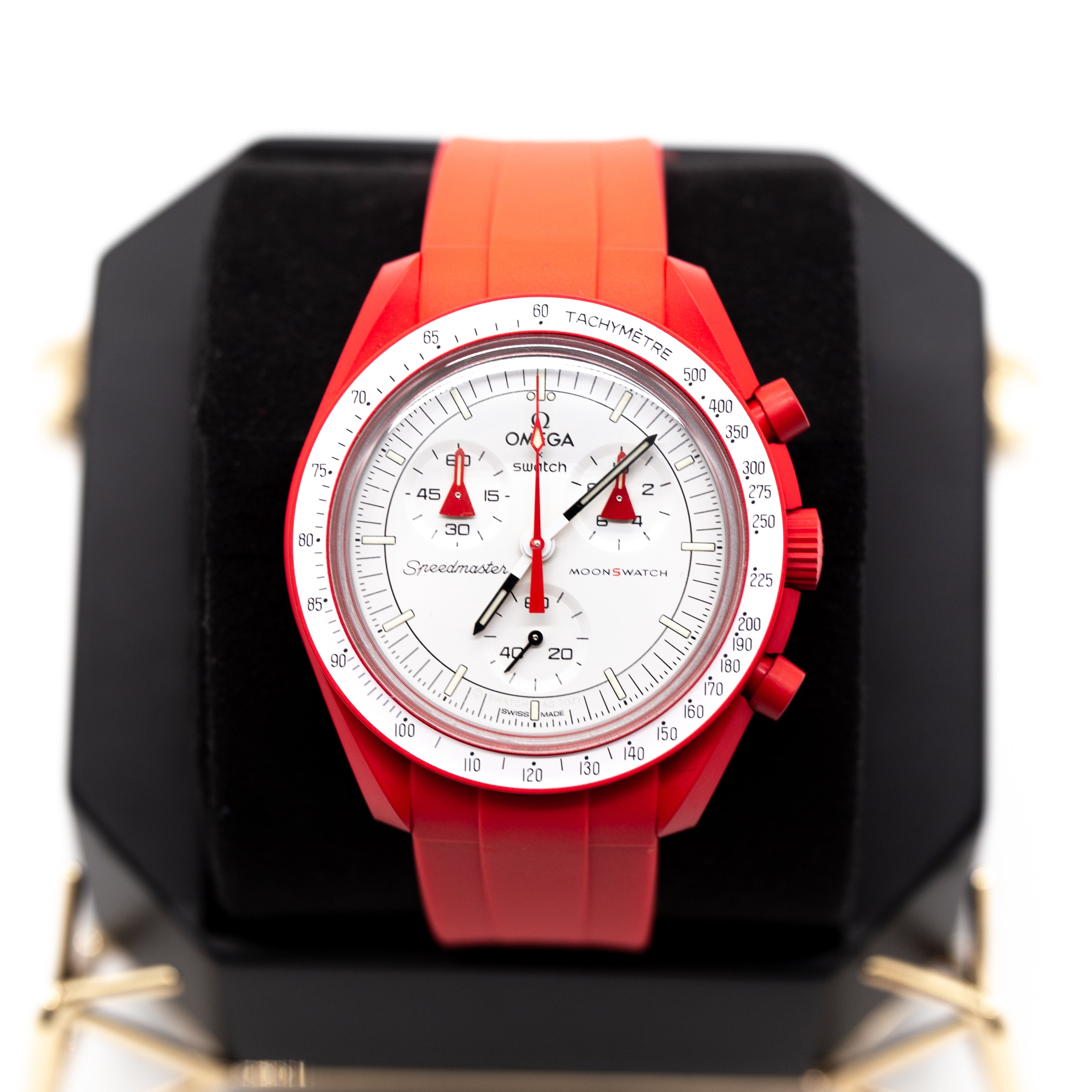 MoonSwatch Sleak Luxury Strap Red