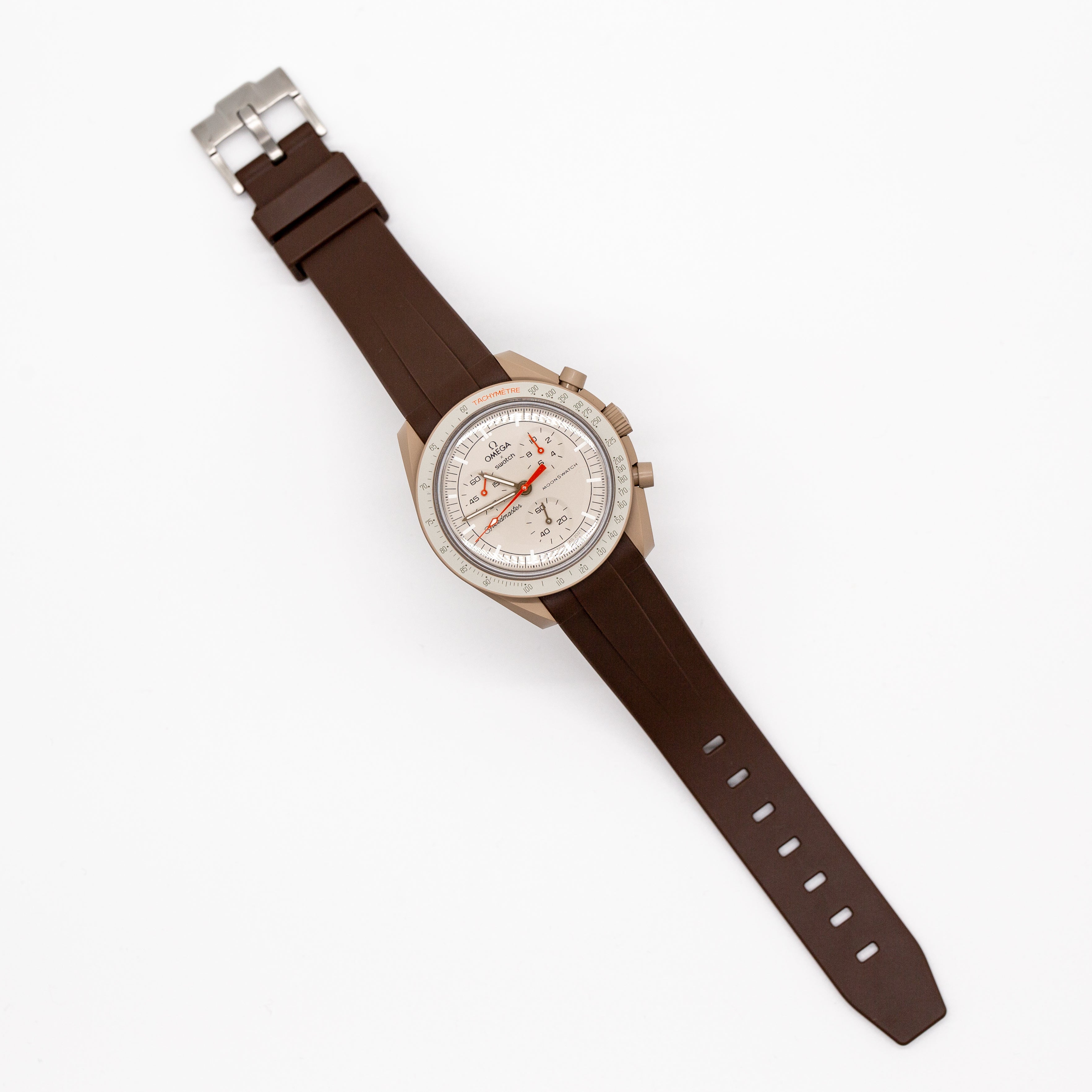 MoonSwatch Sleak Luxury Strap Brown