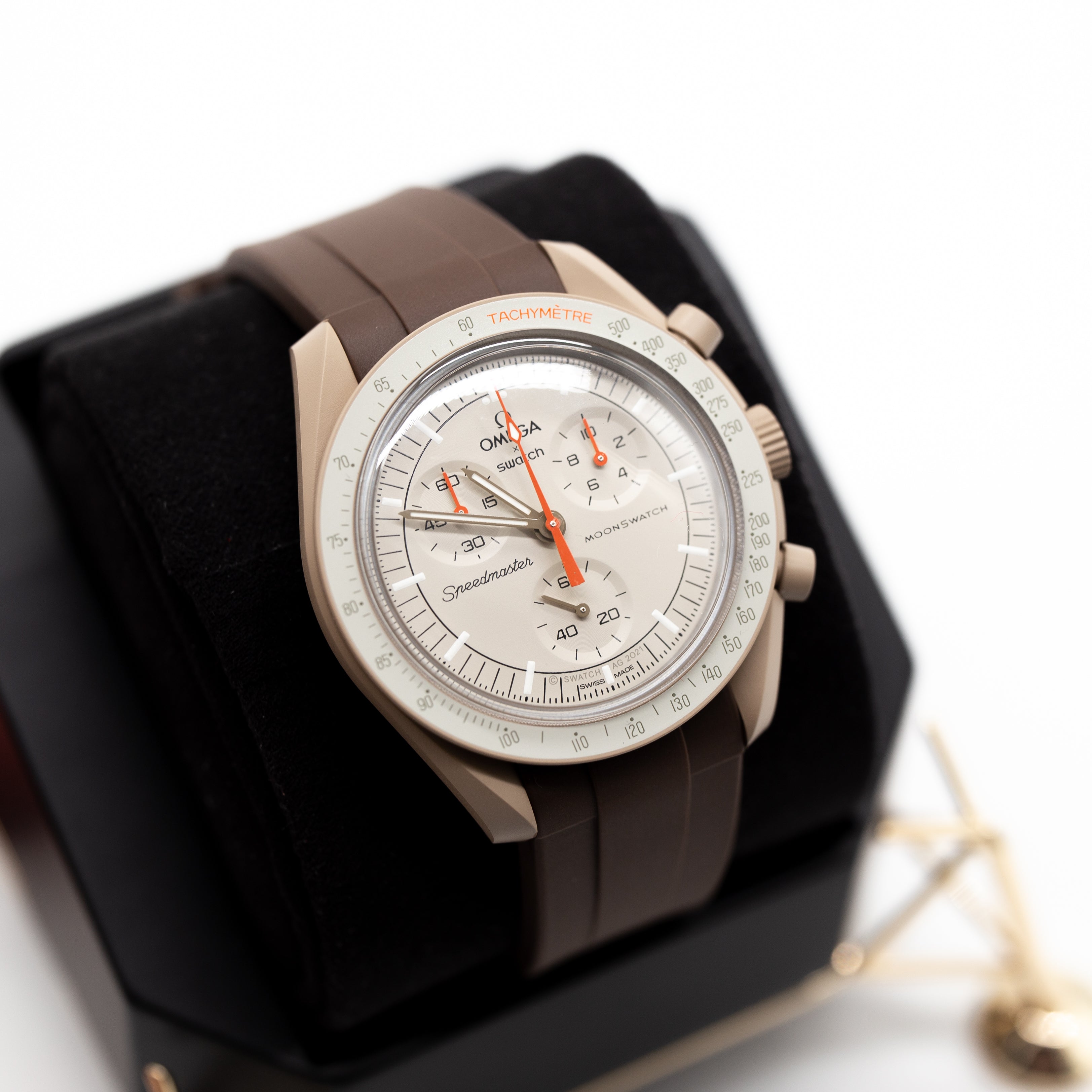 MoonSwatch Sleak Luxury Strap Brown