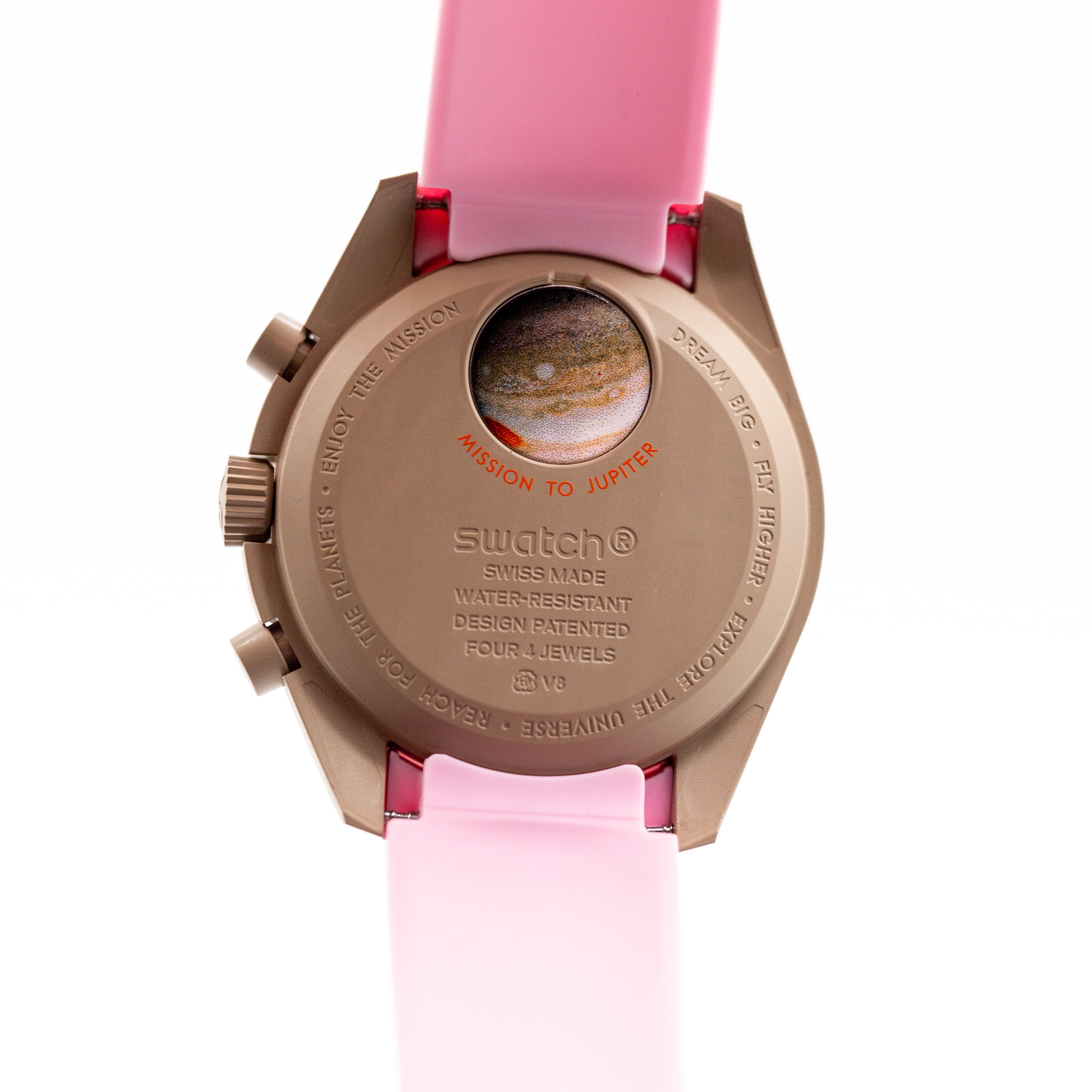 MoonSwatch Luxury Strap Pink "White Accent"