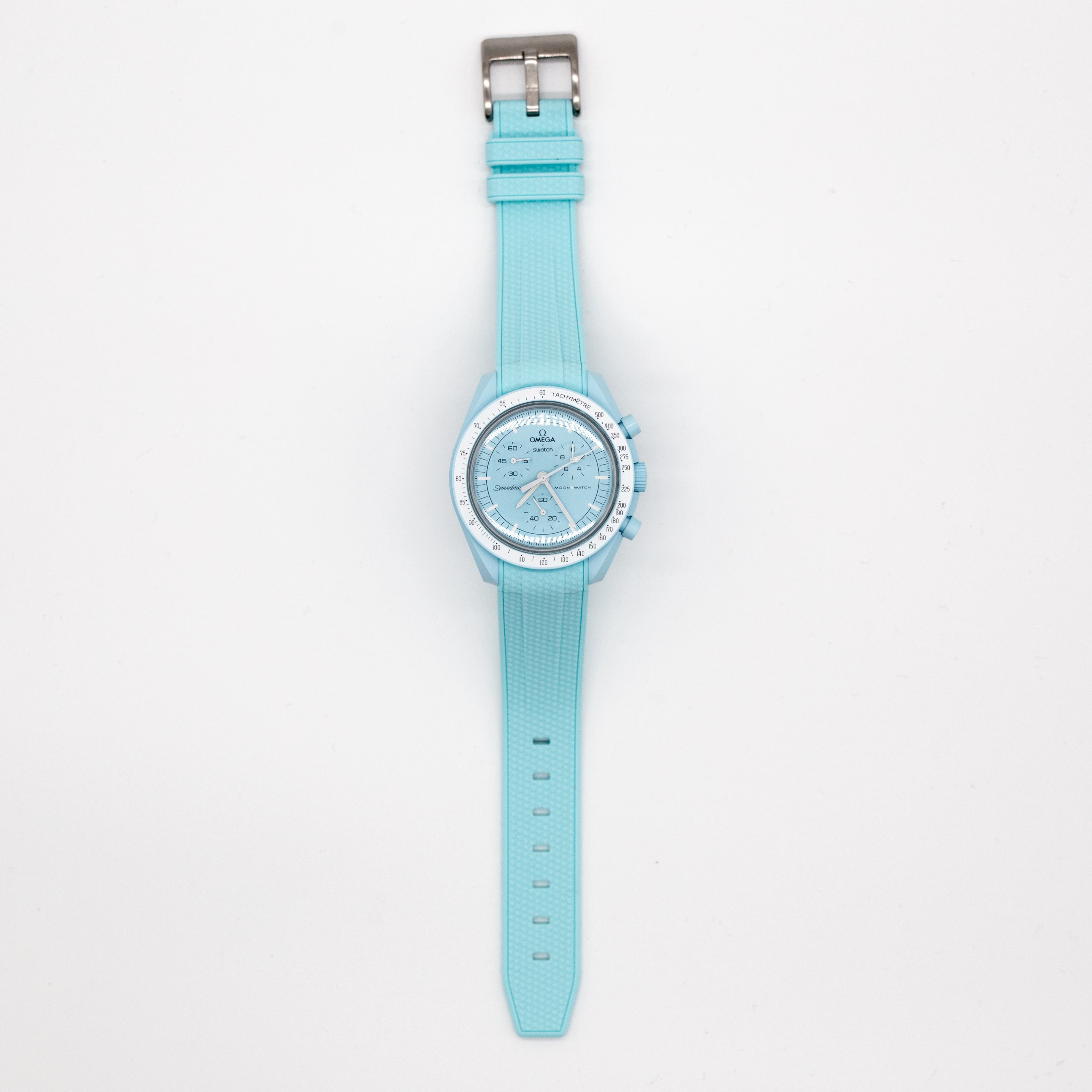 MoonSwatch Knitted Style Strap Light Blue