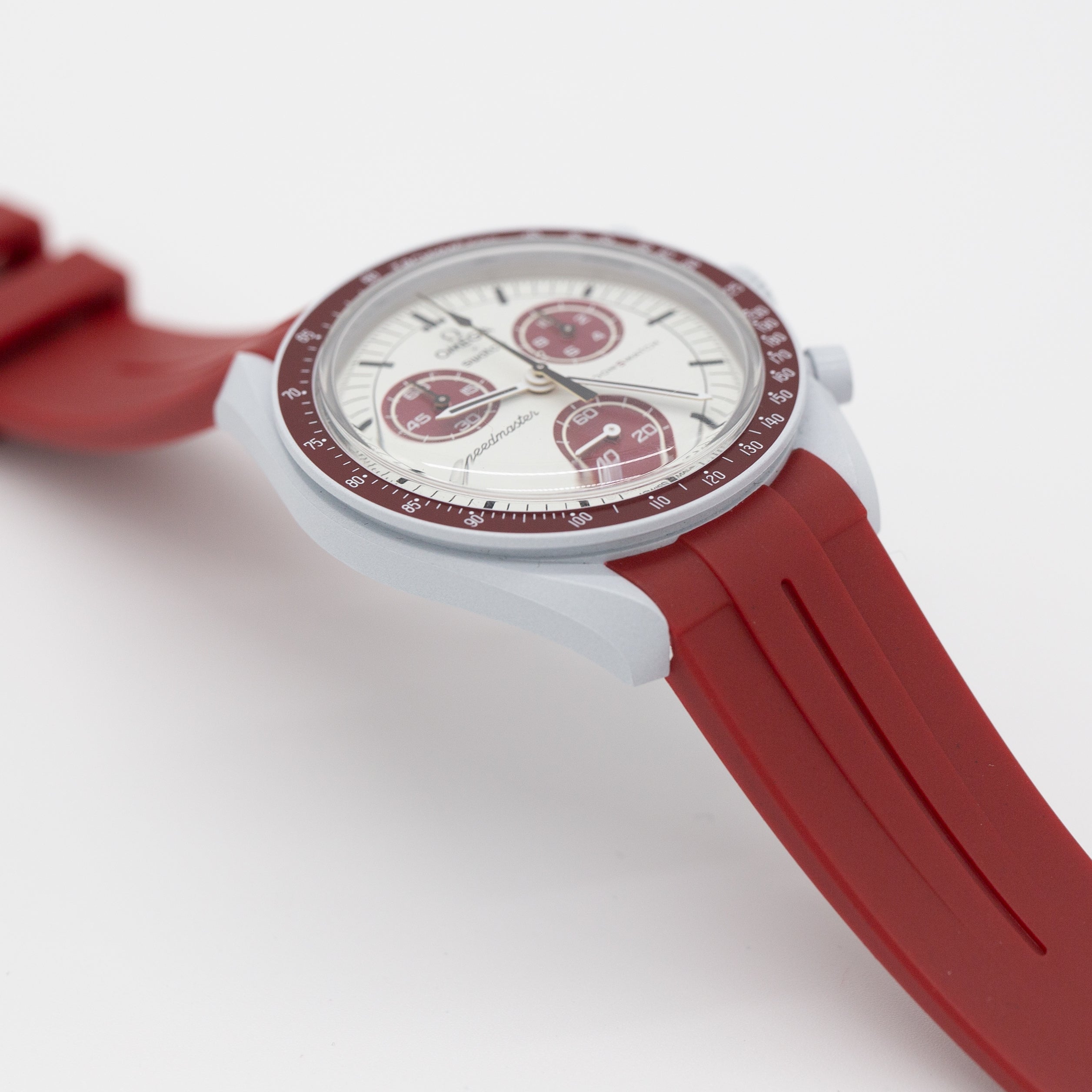 MoonSwatch Luxury Strap Burgundy Red