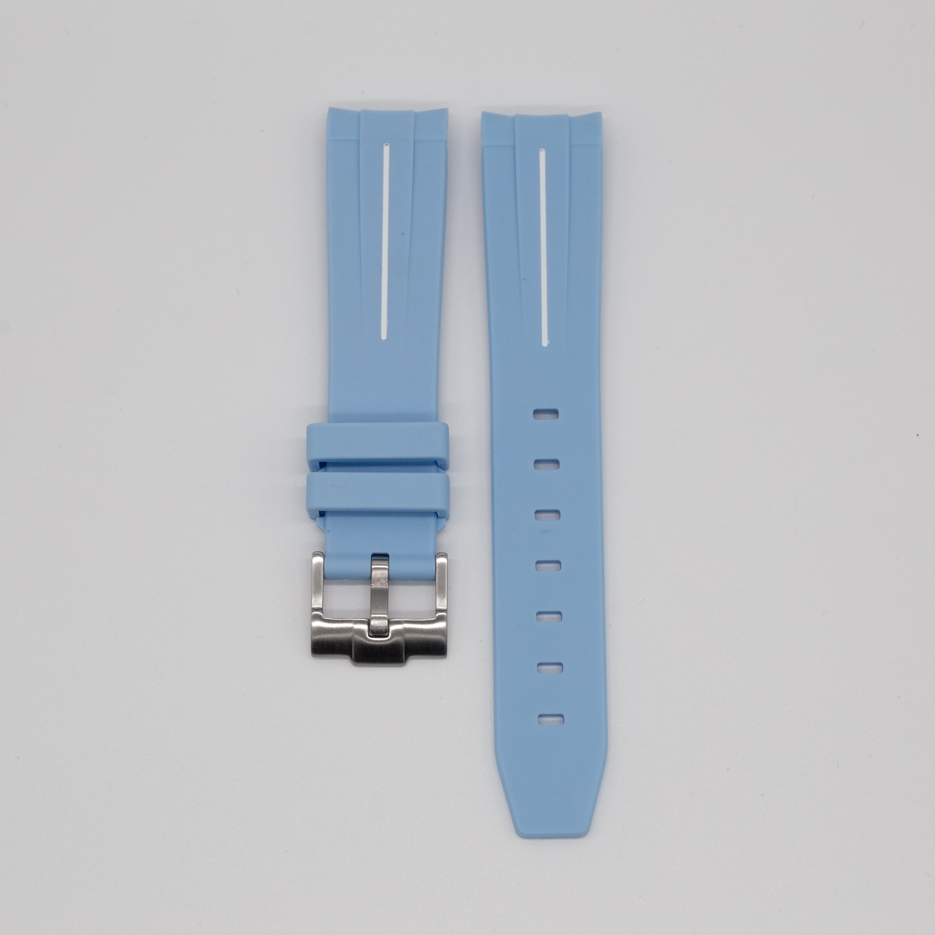 MoonSwatch Luxury Strap Sky Blue "White Accent"